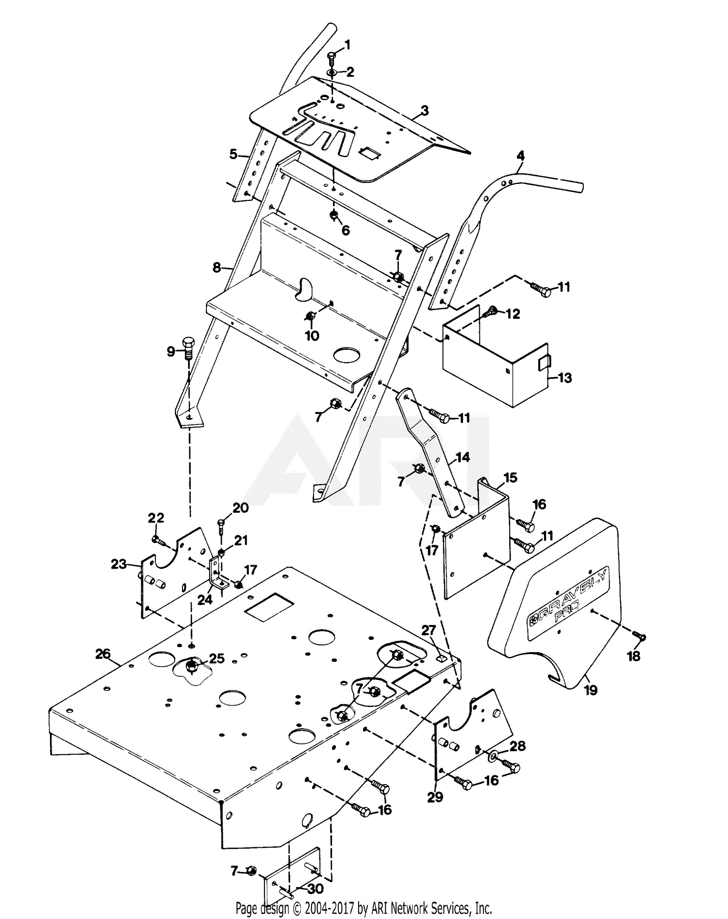 Gravely 988057 (000101 - ) Pro Power Unit, 17hp Kawasaki Parts Diagram ...