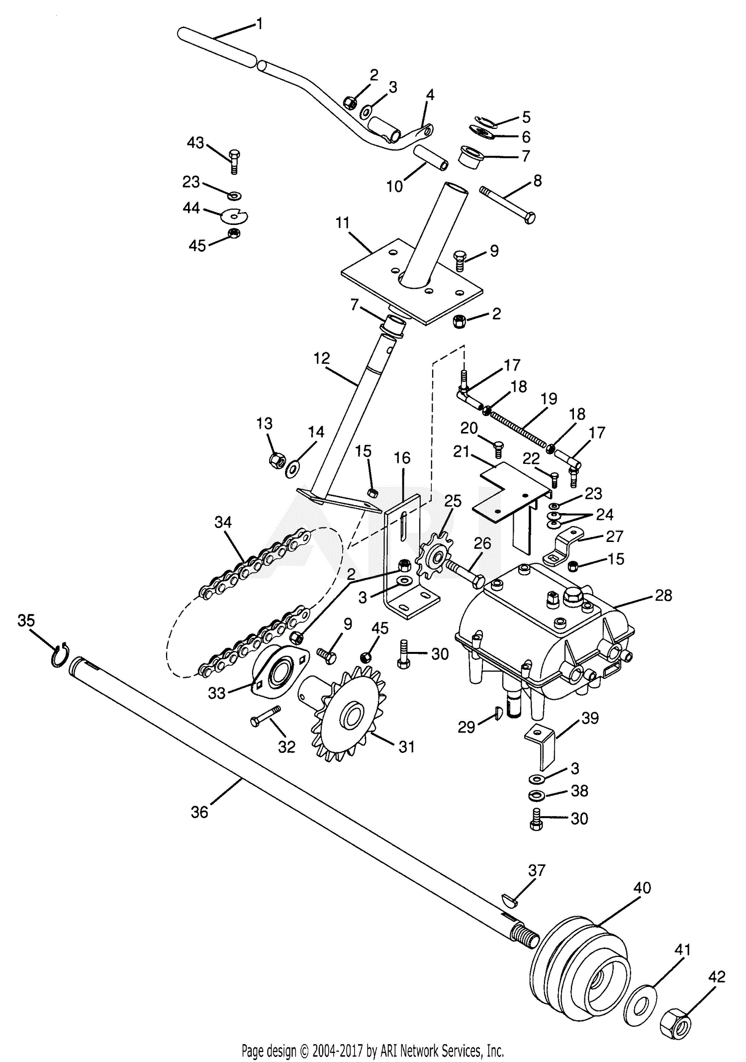 Gravely 988082 (000101 - ) Pro 200, 18hp Kohler Parts Diagram for Gear ...