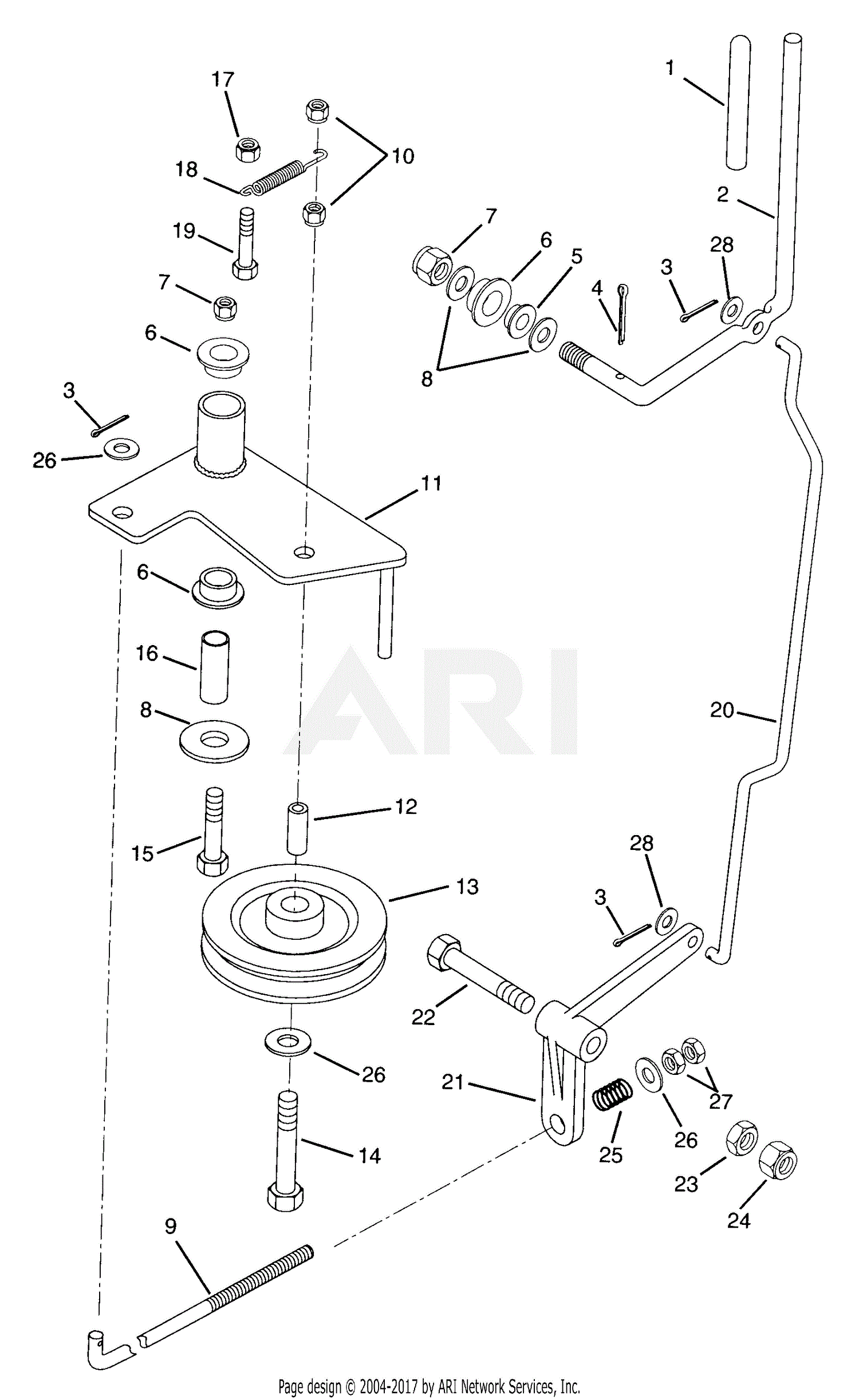 Gravely 988309 (000101 - ) Pro 150, 14hp Kawasaki Parts Diagram for PTO ...