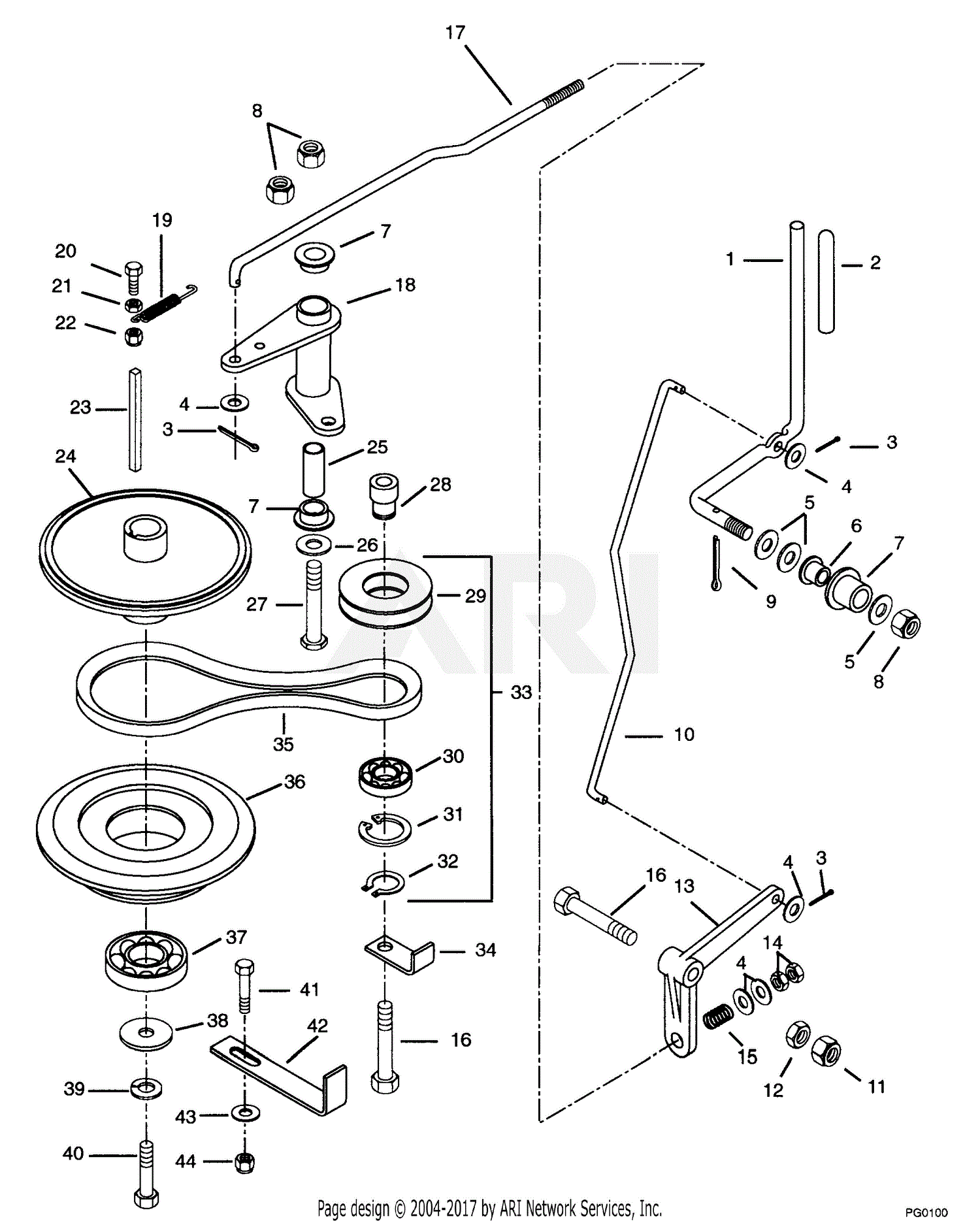 Gravely 988068 (000101 - ) Pro 250, 14hp Kawasaki OHV, Recoil Parts ...