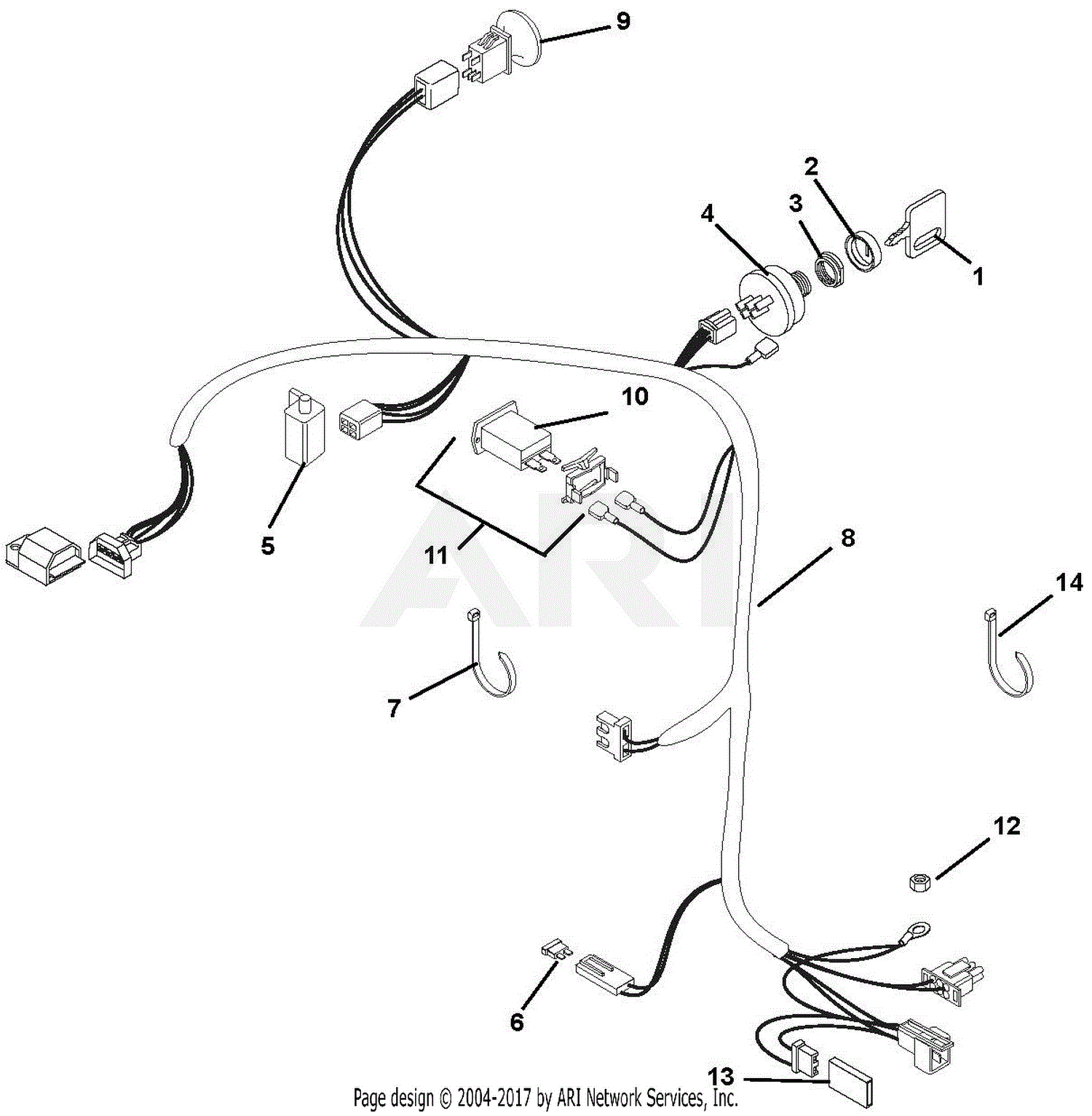 Gravely 988121 (005000 - 005999) GR1334FX Parts Diagram for Electrical ...