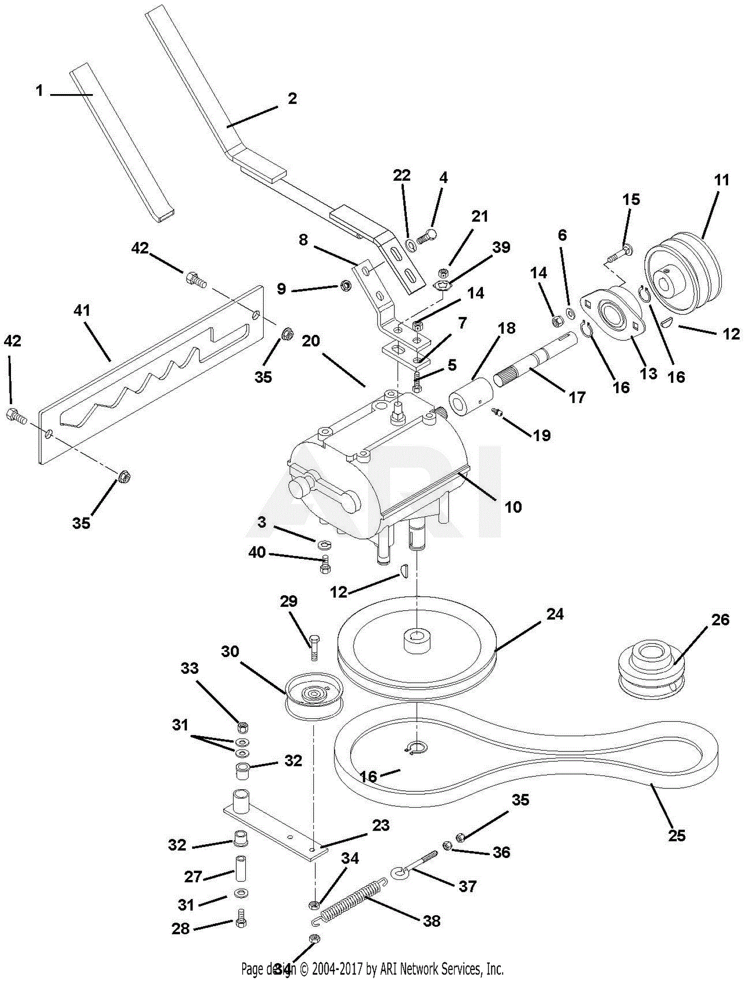 Gravely 988103 (003000 - ) GR1548FL Parts Diagram for Gear Selector