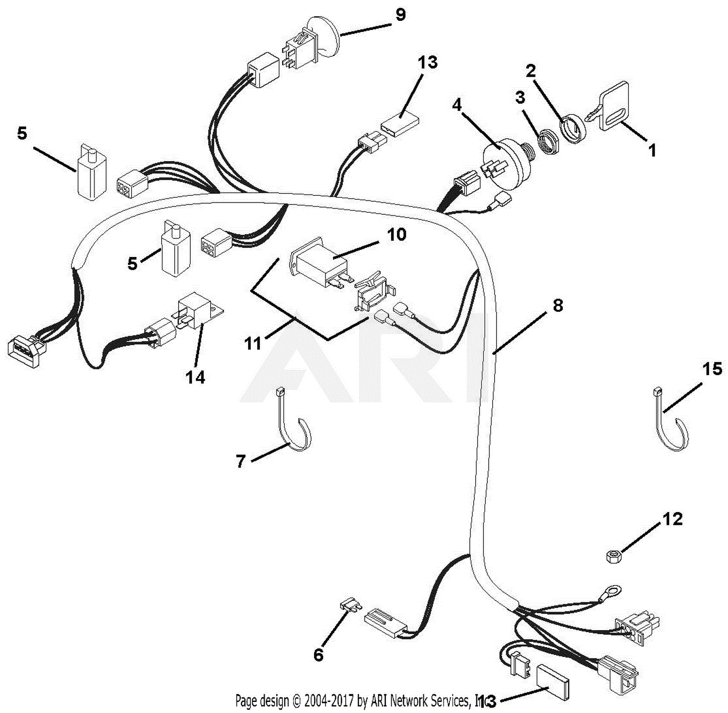 Gravely 988122 (006000 - ) GR1334FXP Parts Diagram for Electrical ...