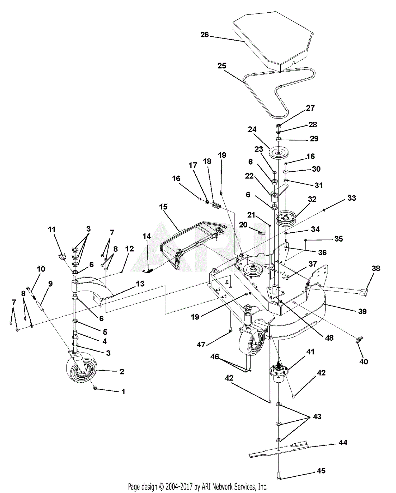 Gravely 815022 (000101 - 029999) ZT XL And Zoom XL Bagger Parts Diagram ...