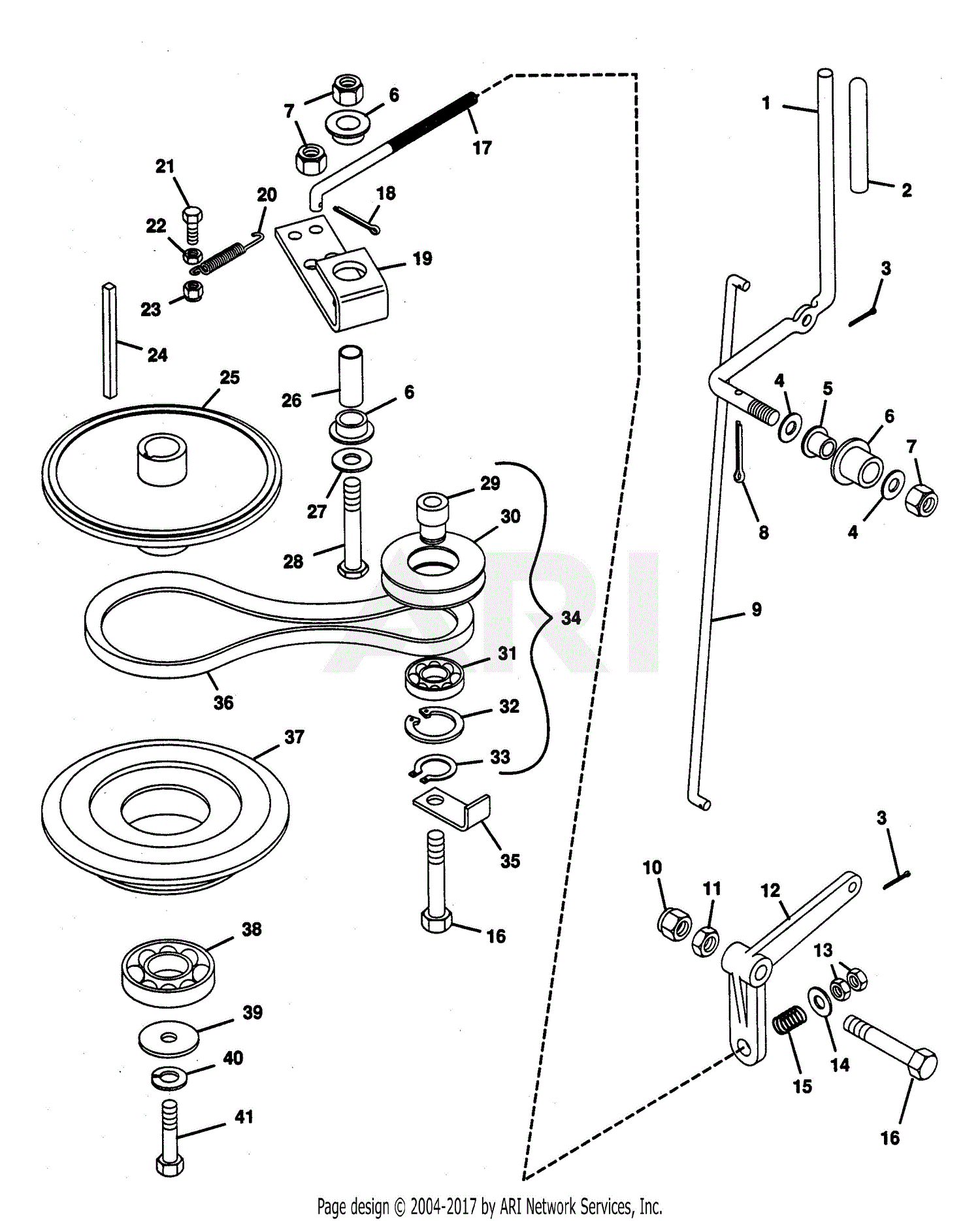 Gravely 988008 (000101 - ) Pro 300, 16hp B&S Parts Diagram for Pto ...