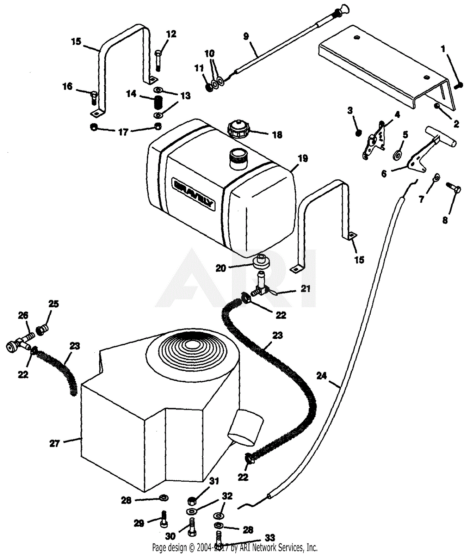 Gravely 988020 (000101 - ) Pro 300, 20HP Parts Diagram for Fuel And ...