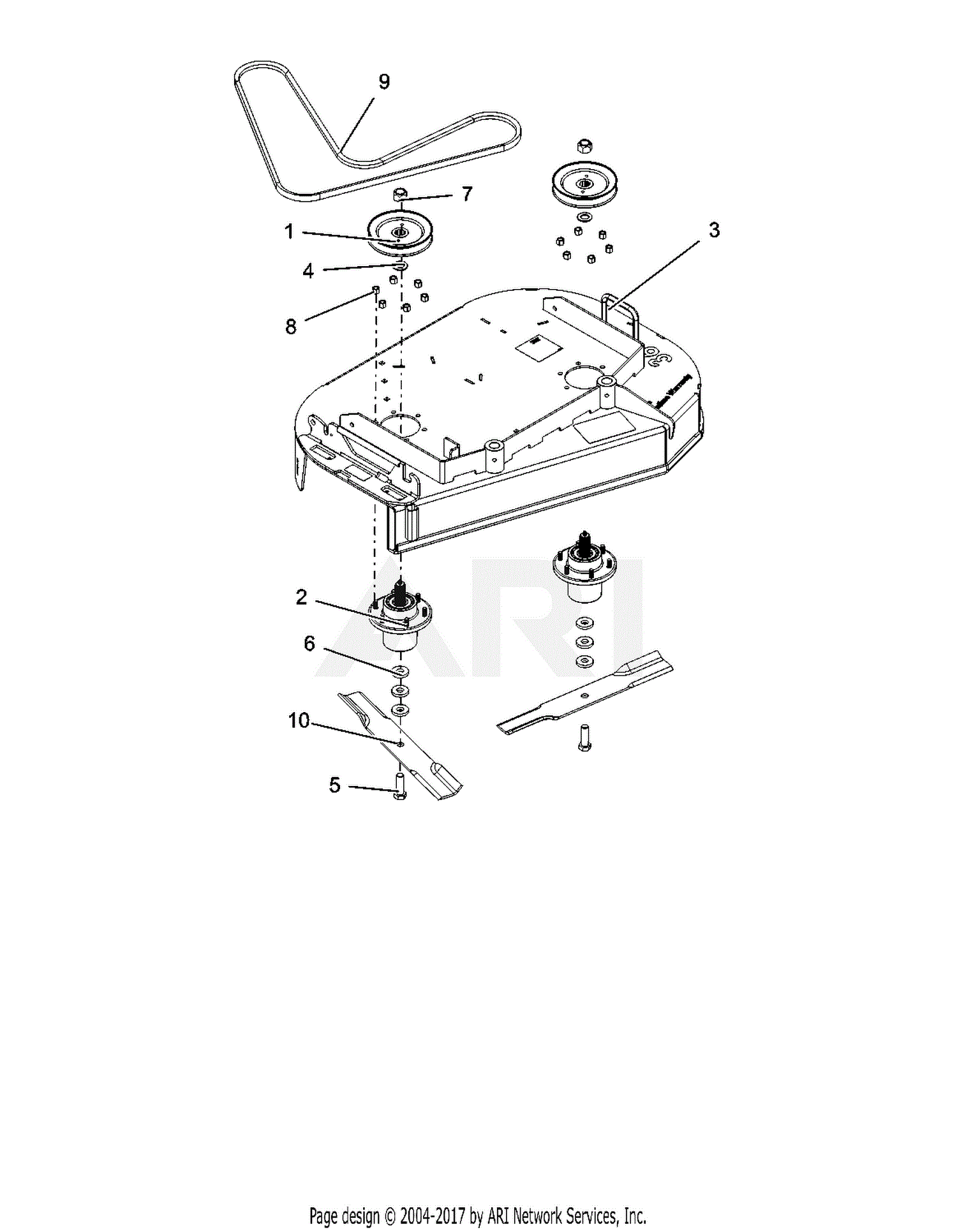 Gravely 988156 050000 Pro Walk 36HR Parts Diagram for Deck