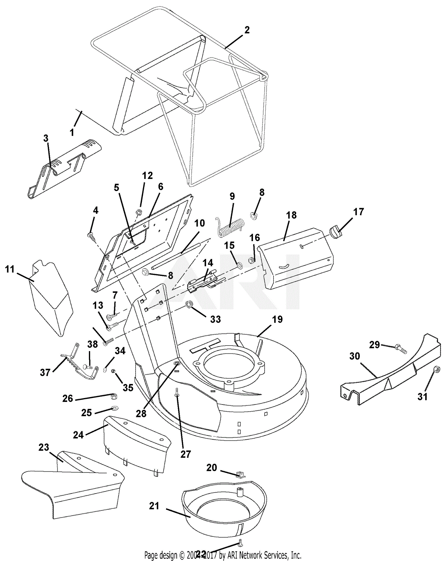 Gravely 911197 (022000-) LM21SW Parts Diagram for Mower Pan And Bag