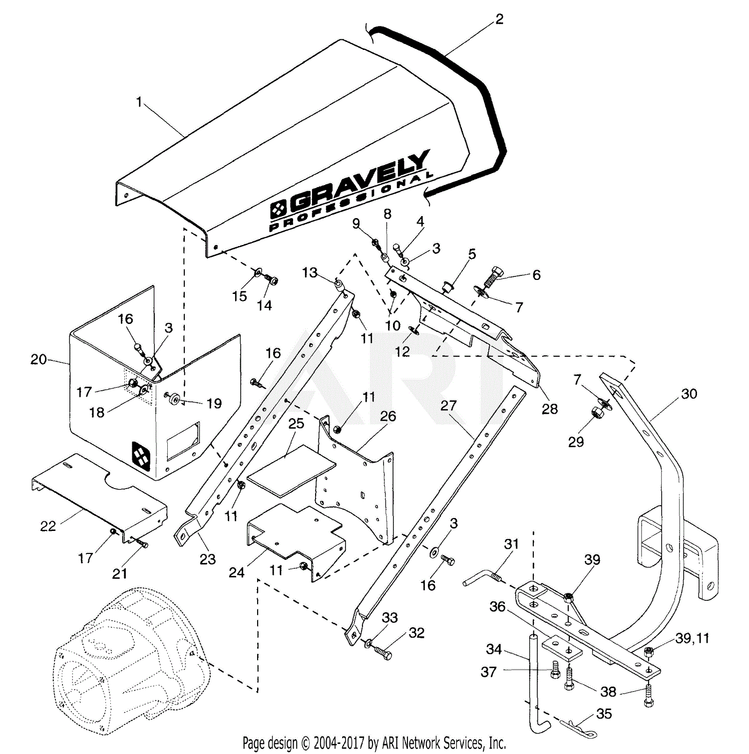 Gravely 985301 (000101 - ) 2 Wheel Tractor, No Engine 4 SP Electric ...