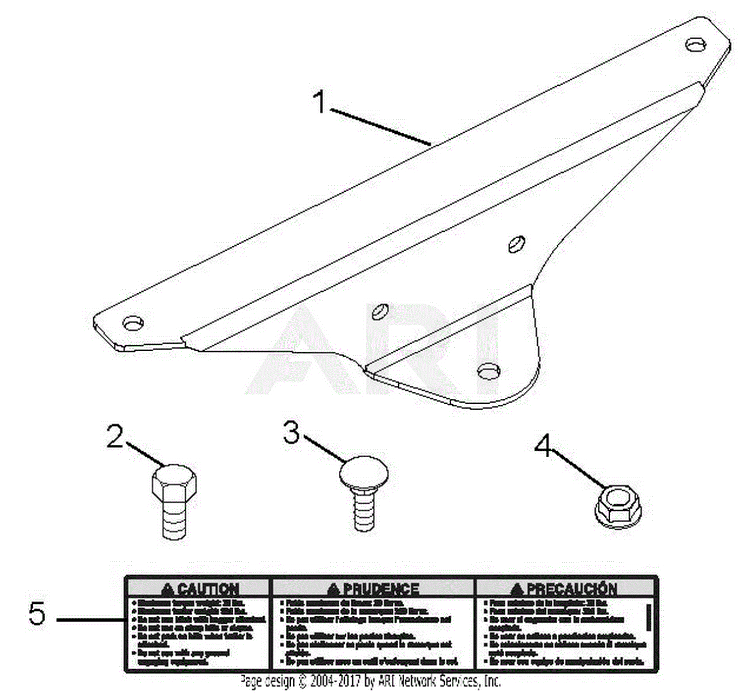 Gravely 715109 Consumer Trailer Hitch Kit Parts Diagram for Hitch