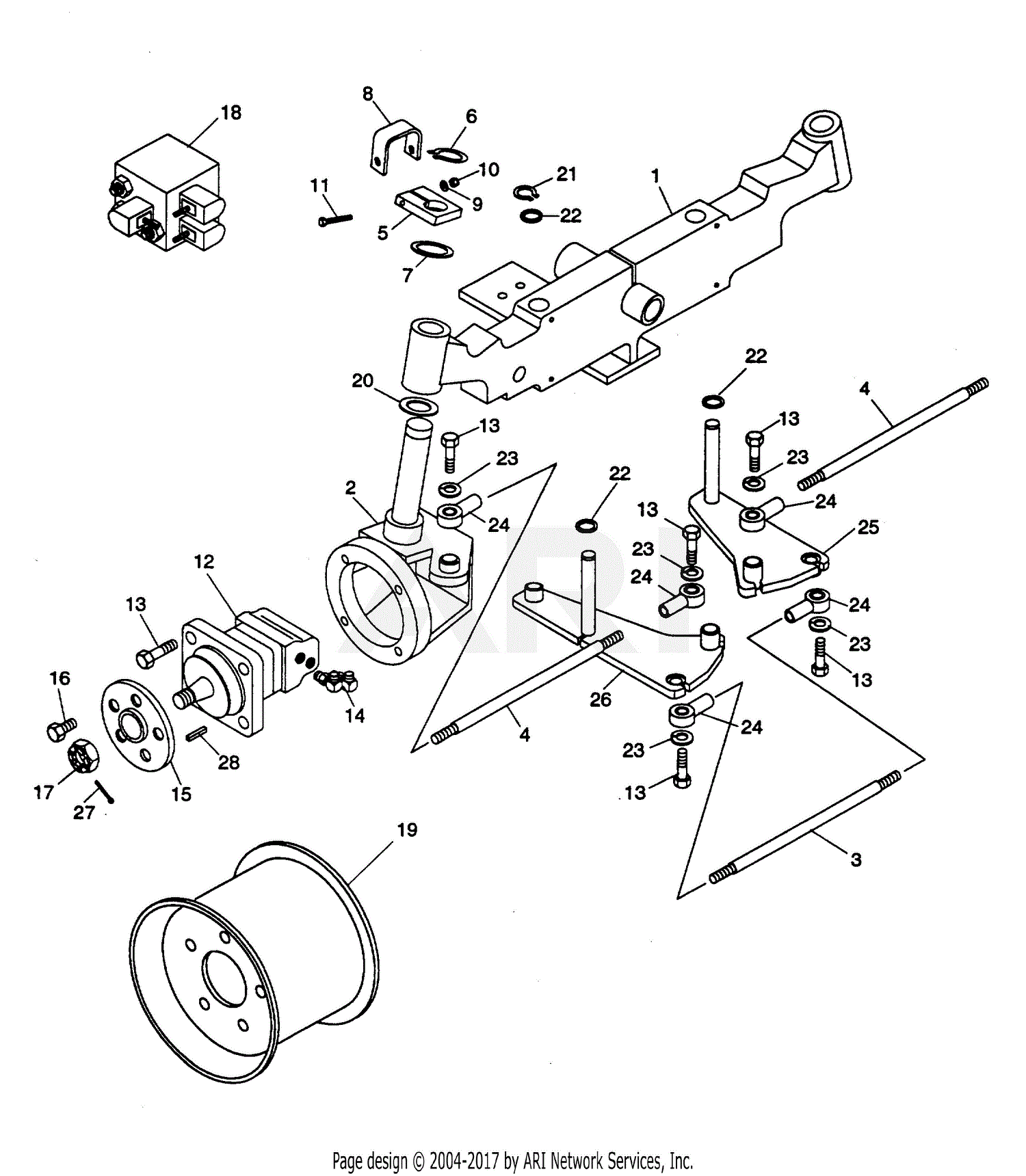 Gravely 789054 Four Wheel Drive Assist PM400 Parts Diagram for FOUR ...