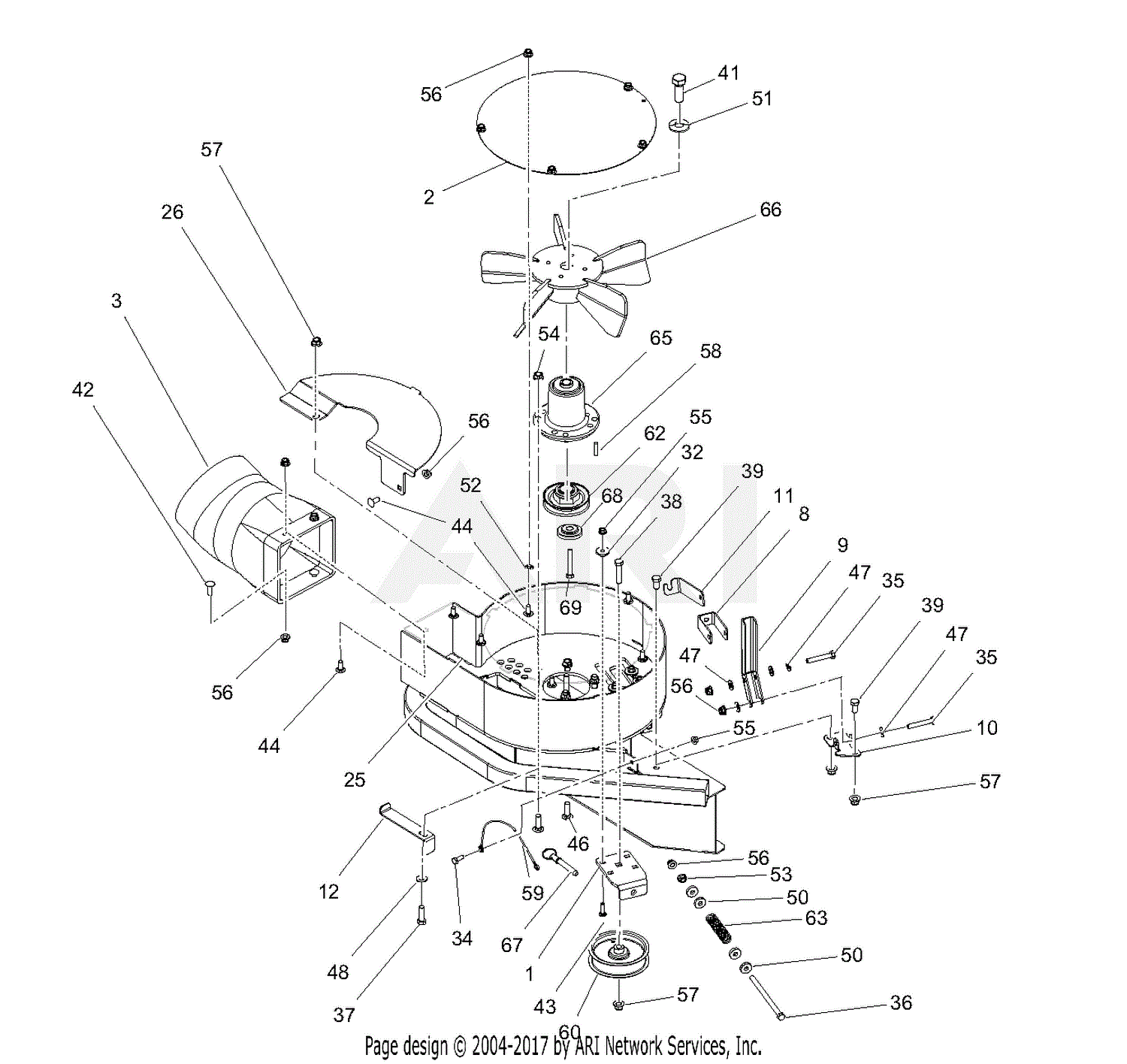 Gravely 891006 (000101 - ) Bagger, Rear 2-Bag Parts Diagram for Blower ...