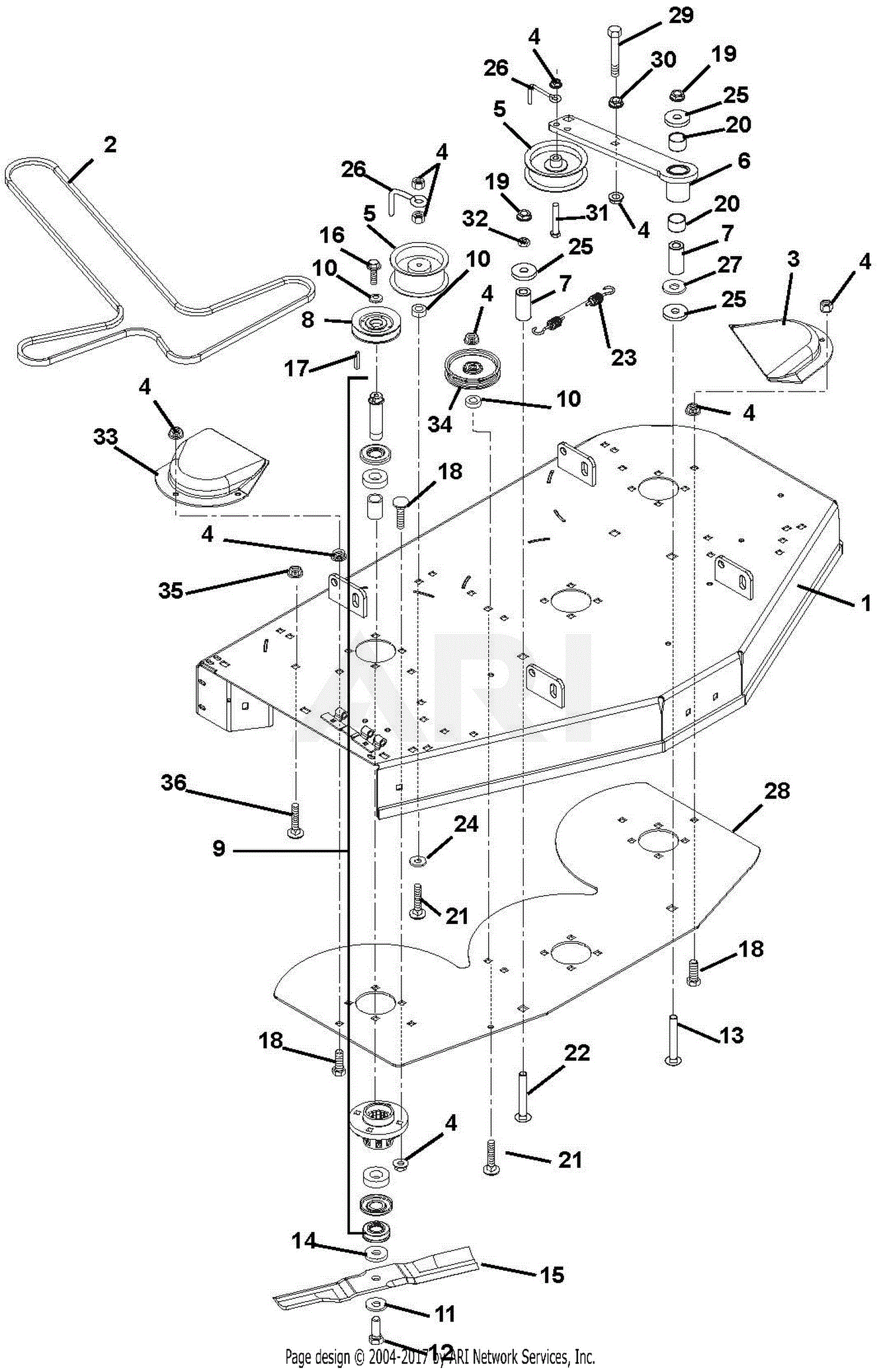 Gravely 915054 (005000 - 019999) Mini-ZT 1540 Parts Diagram for 40 ...