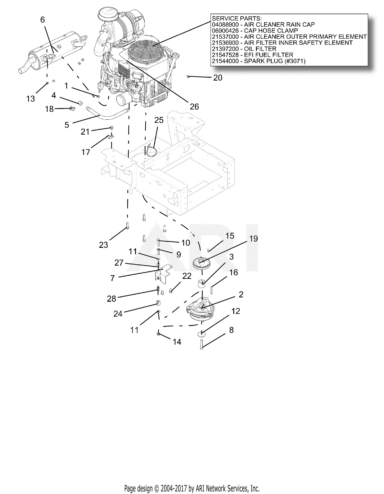 Gravely 991097 (041000 - 999999) Pro-Turn 160 Parts Diagram for Engine ...