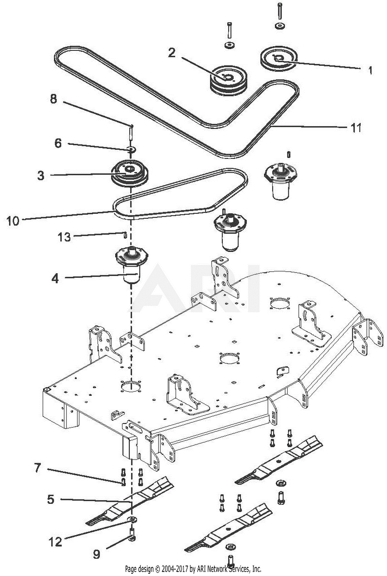 Gravely 991120 050000 Pro Turn 152 Parts Diagram For Belts Blades 52 Deck