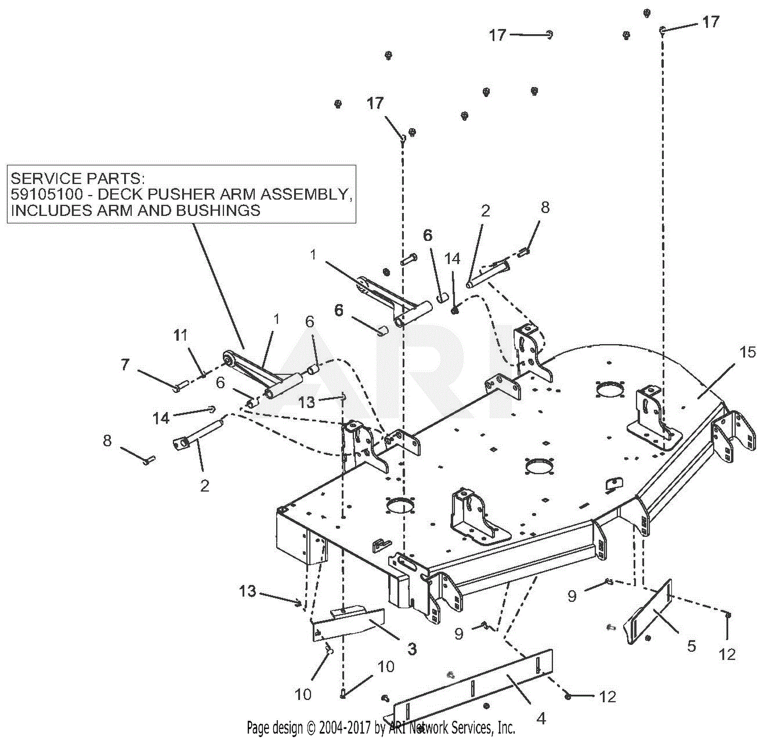 Gravely 991120 (050000 - ) Pro-Turn 152 Parts Diagram for Deck And