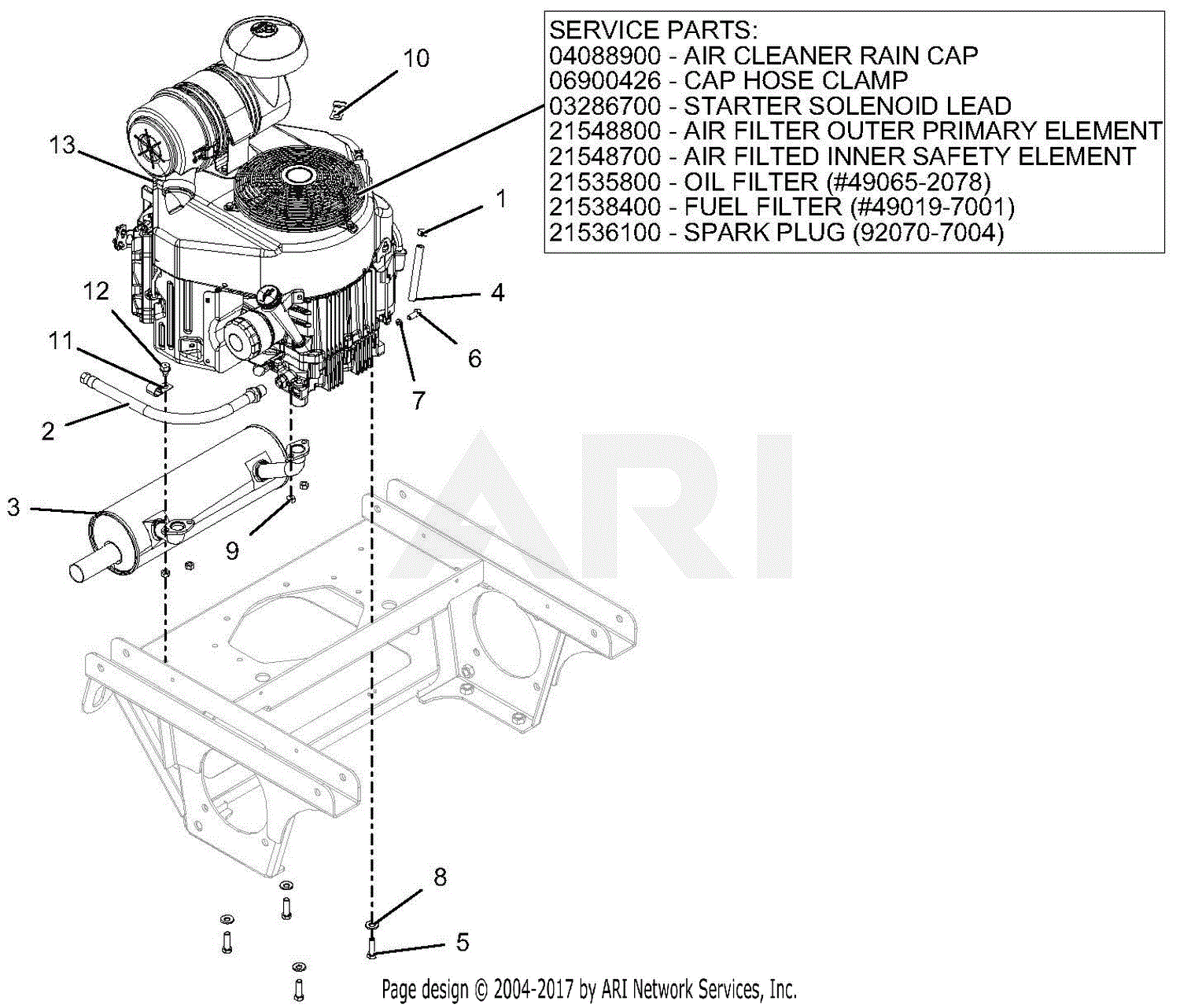 Gravely 992253 (040000 - 040999) Pro-Turn 252 Parts Diagram for Engine ...