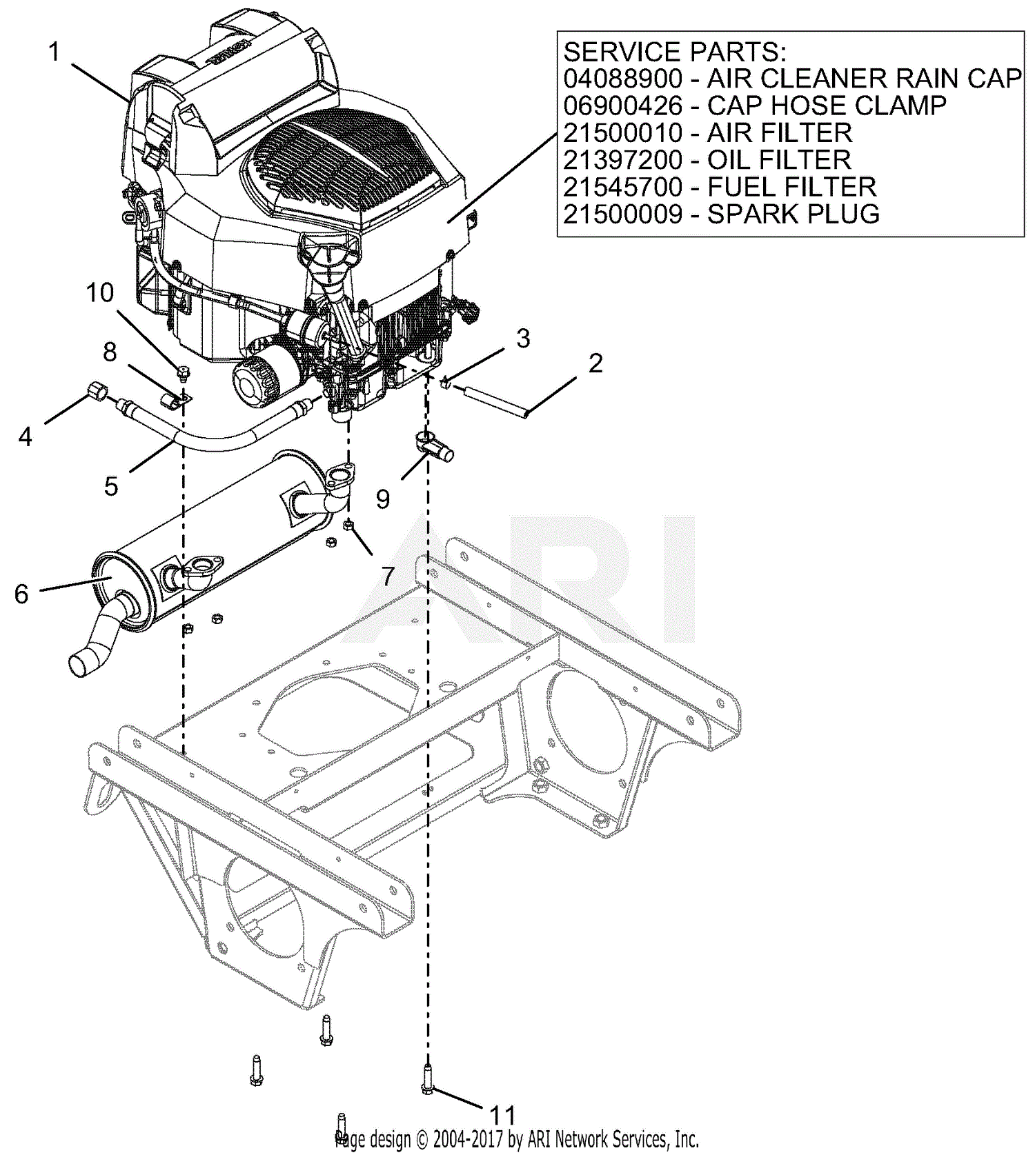 Gravely 992267 (051000 - 059999) Pro-Turn 260 Parts Diagram for Engine