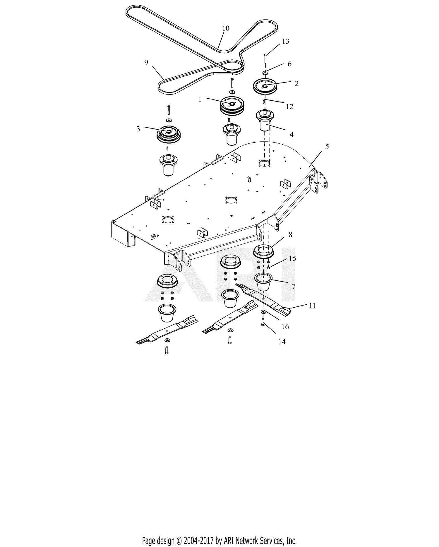 Gravely 992272 (075000 - 079999) Pro-Turn 260 Parts Diagram for Deck