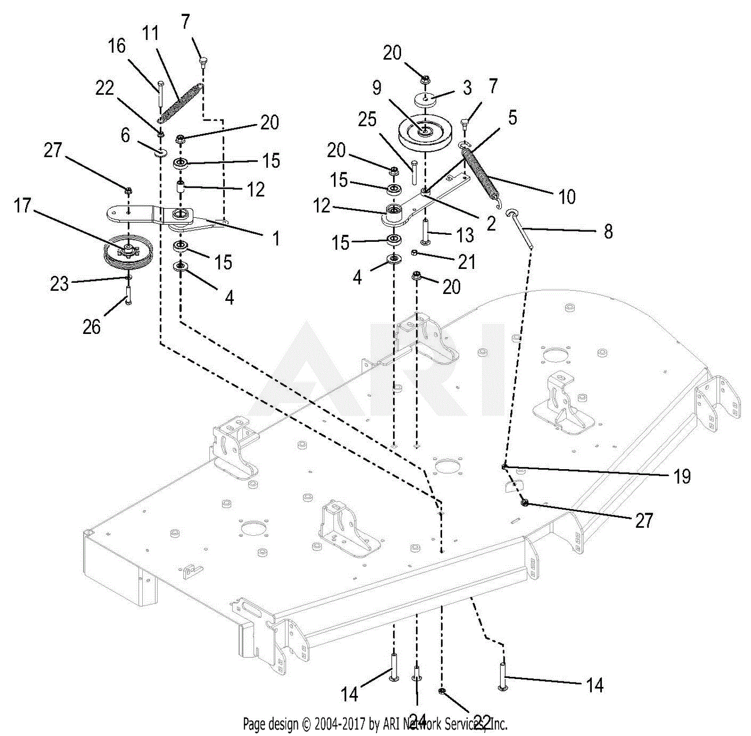 Gravely 992327 (040000 - ) Pro-Turn 272 Parts Diagram for Idlers And ...