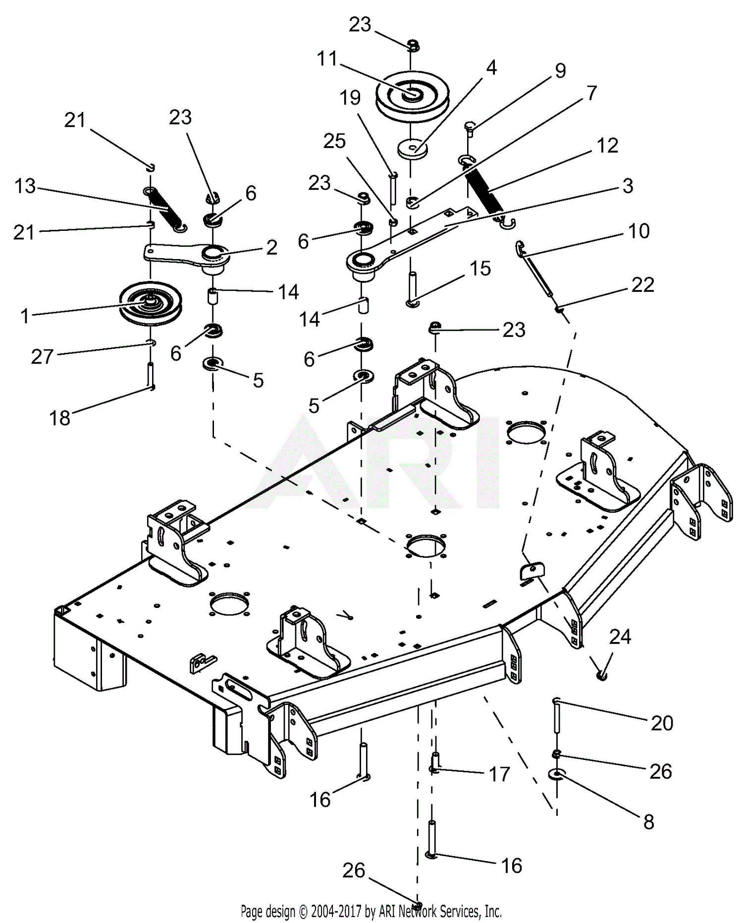 Gravely 992230 (030000 - ) Pro-Turn 452 Parts Diagram for Idlers And ...