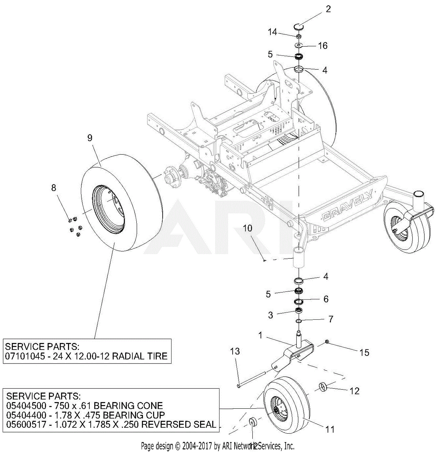 Gravely 992249 (041000 - ) Pro-Turn 472 EFI Parts Diagram for Casters ...