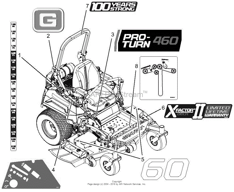 Gravely 992278 (050000 - ) Pro-turn 460 Parts Diagram For Decals 