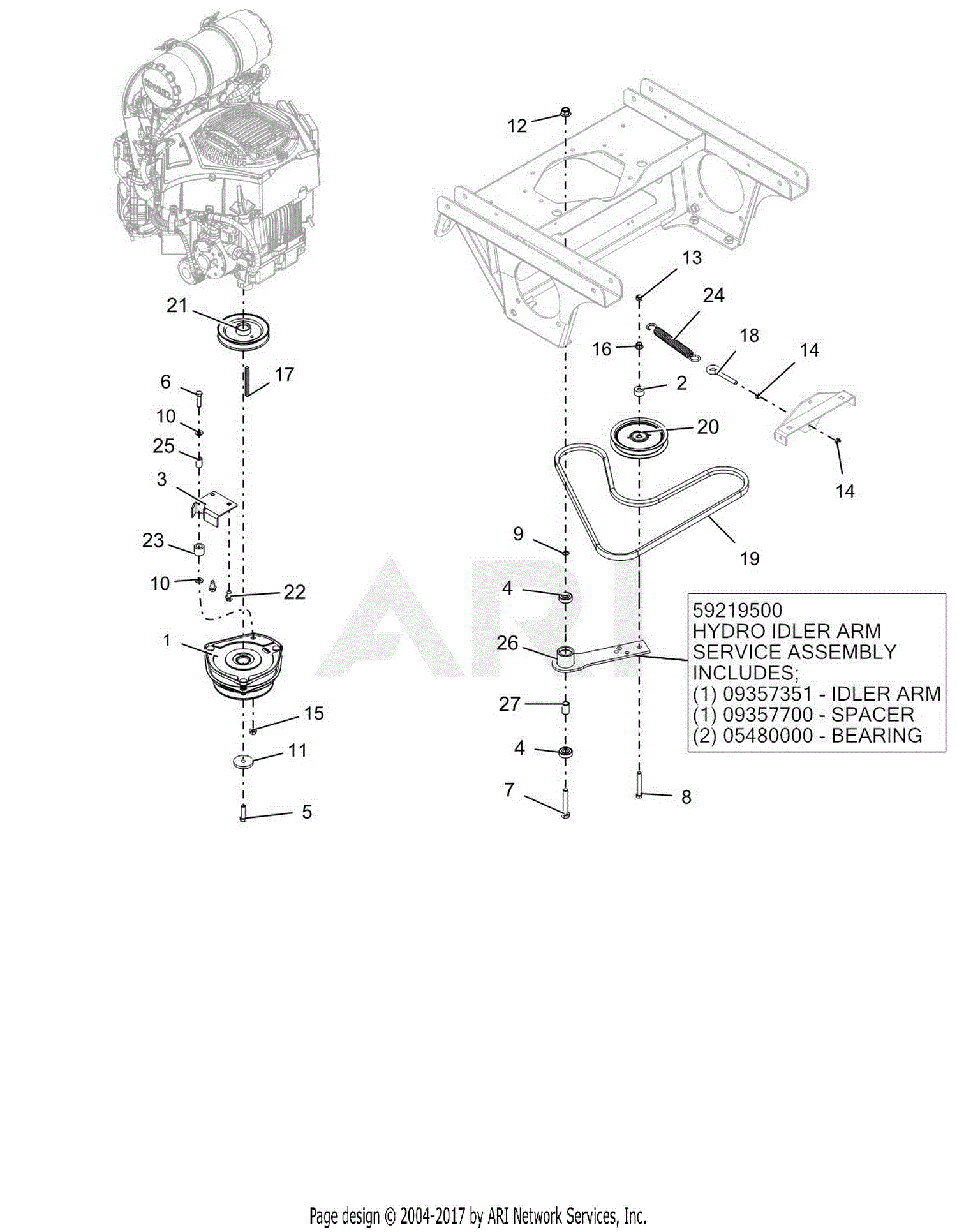 Gravely 992280 (050000 - ) Pro-Turn 460 LP Parts Diagram for Clutch And ...