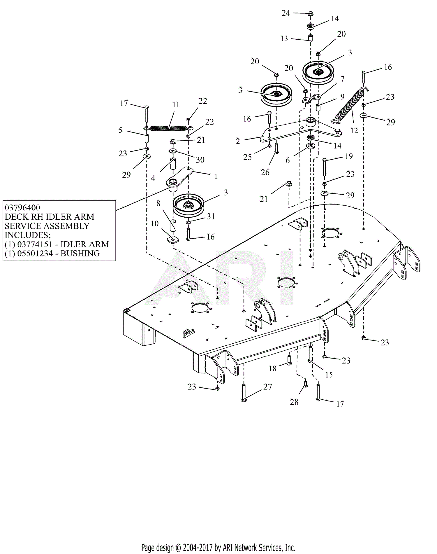 Gravely 991188 (000101 - 024999) Pro -Turn Z52 Parts Diagram for Idlers ...