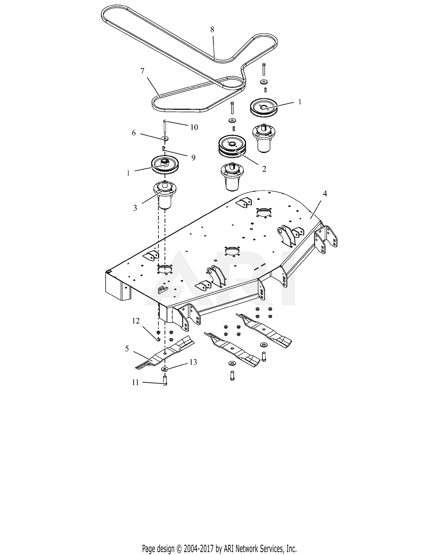 Gravely 991230 (025000 - 029999) Pro-Turn ZX 48 Parts Diagram for 