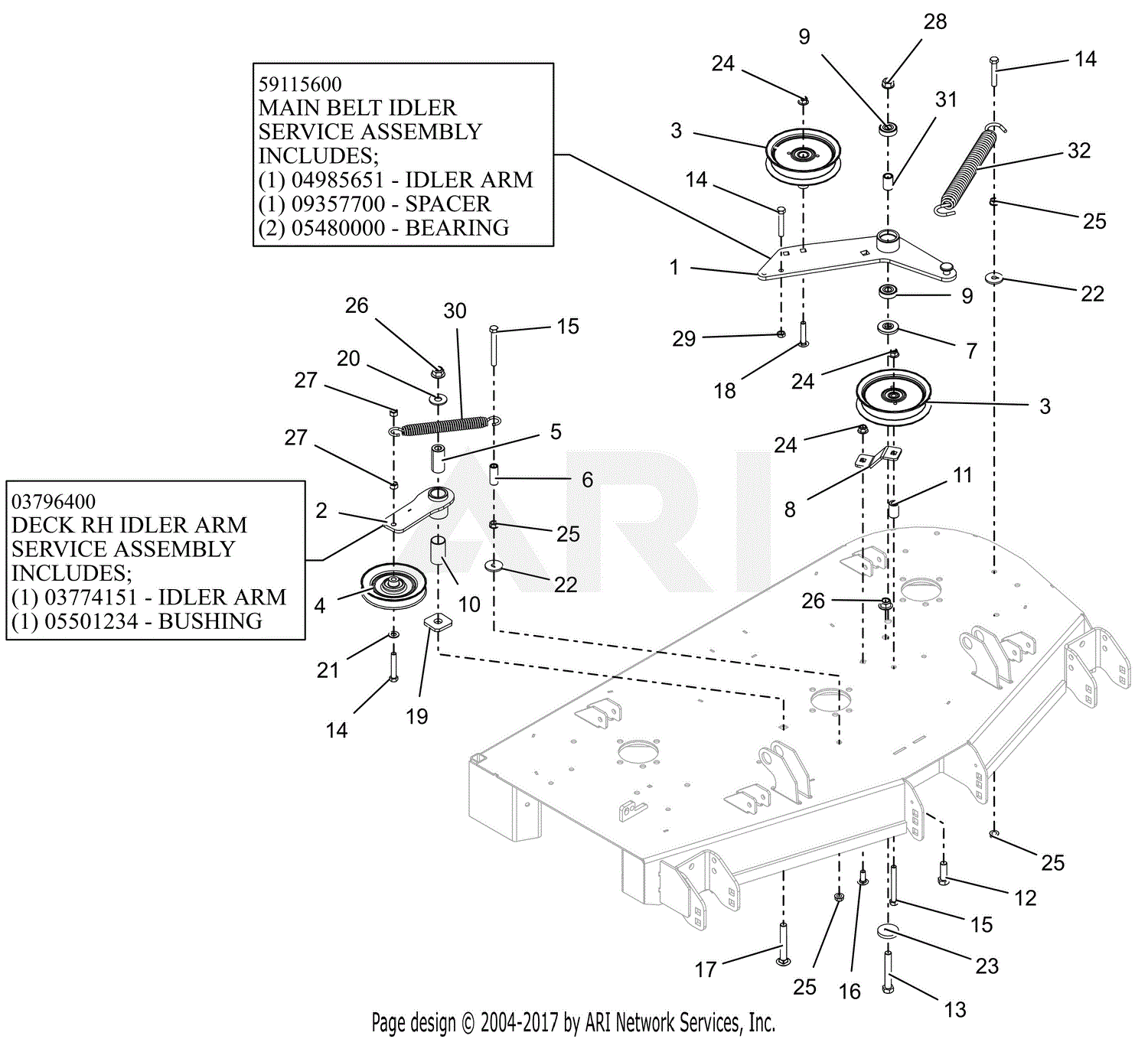 Gravely 991230 (035000 - ) Pro-Turn ZX 48 Parts Diagram for Idlers And ...