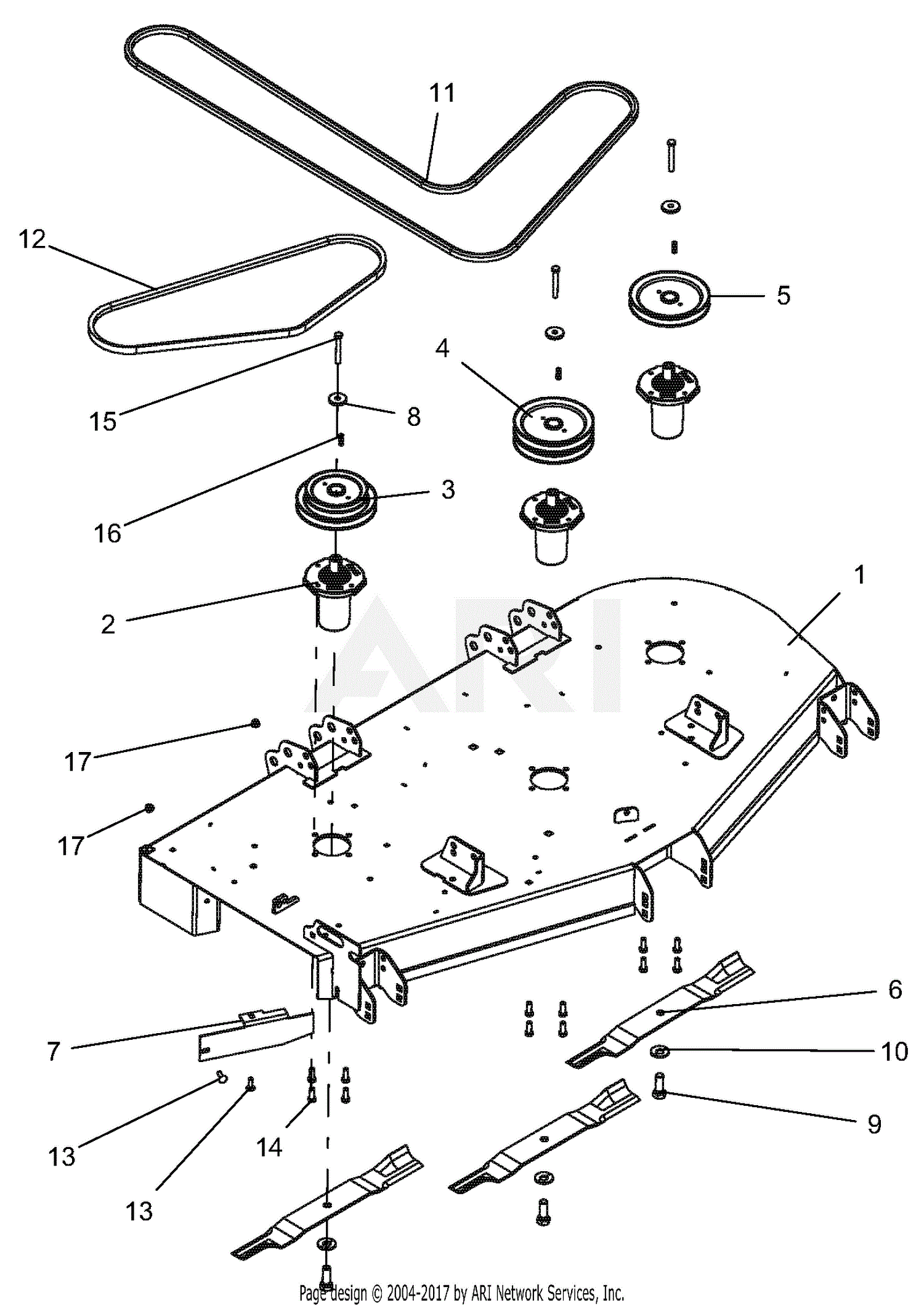 Gravely 991202 (040000 - ) Pro-Turn 60" Parts Diagram for Decks, Belts