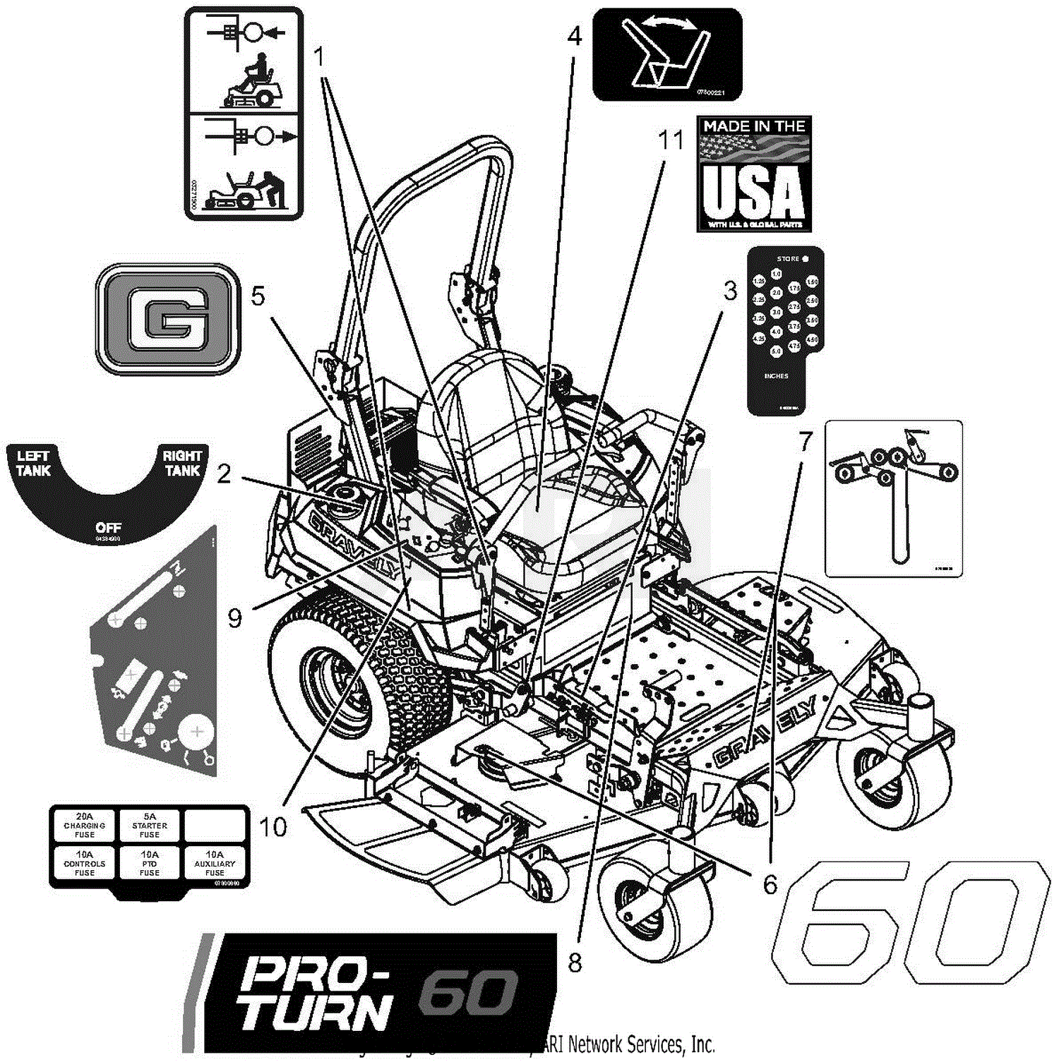 Gravely 991220 (000101 - 009999) Pro-Turn 60