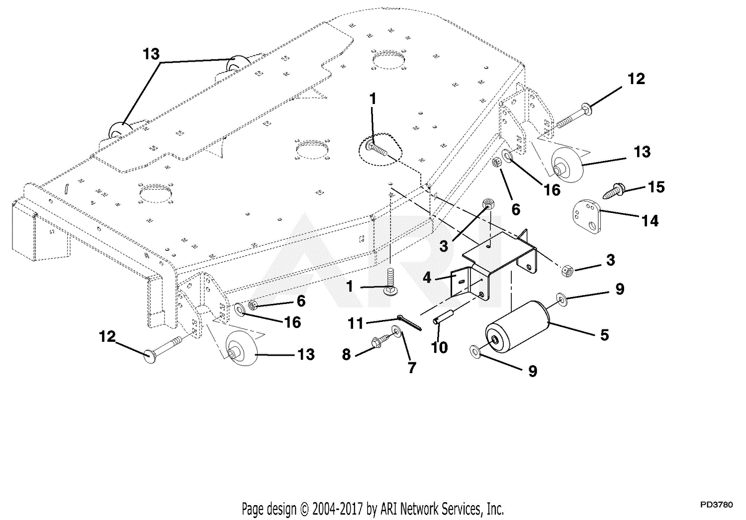 Gravely 992042 (002501 - 003999) PM144Z, 19hp Kawasaki, 44 ... 152 gravely belt diagram 