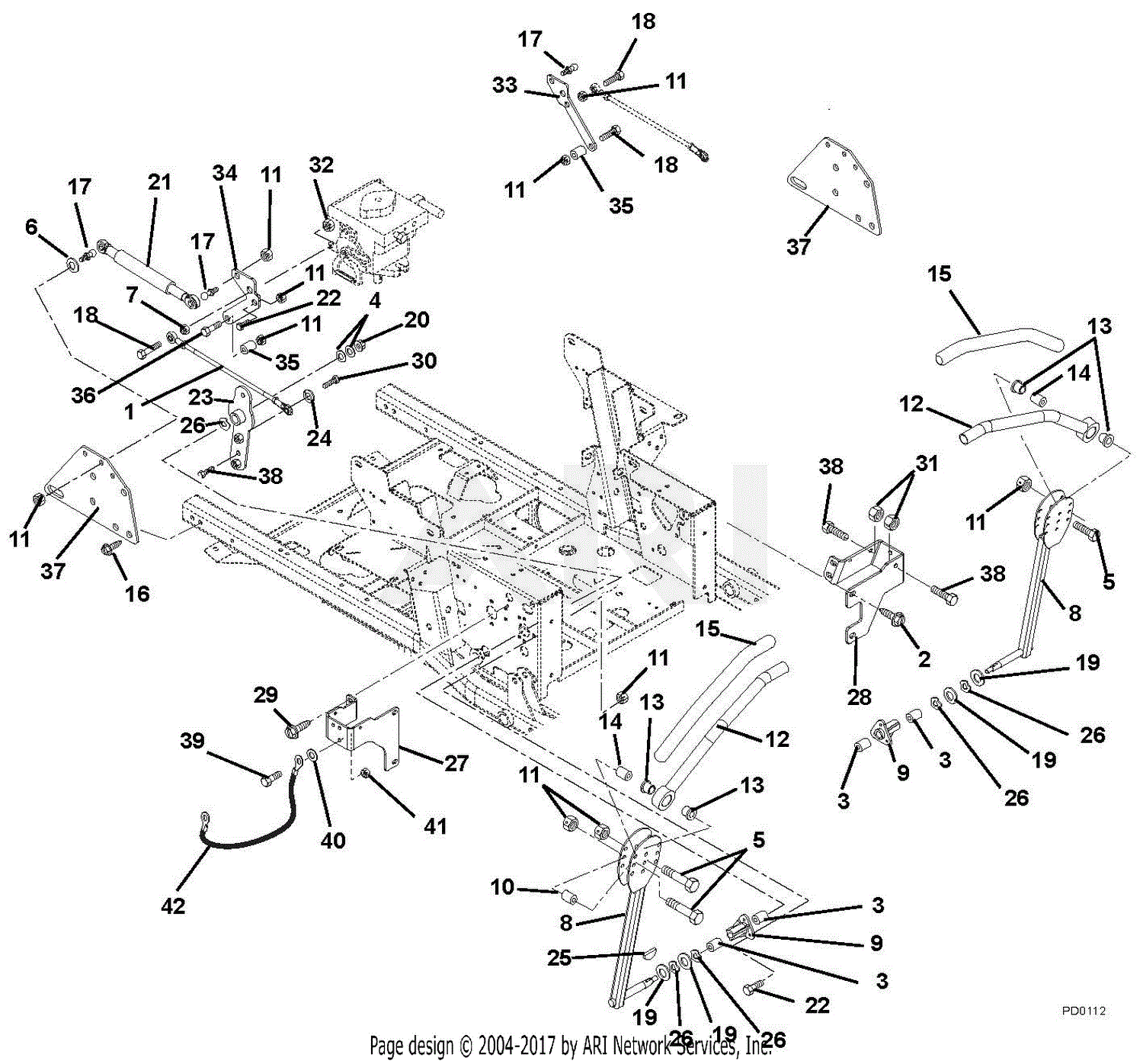 Gravely 992173 (000101 - ) 27hp PM260M Parts Diagram for Steering ...