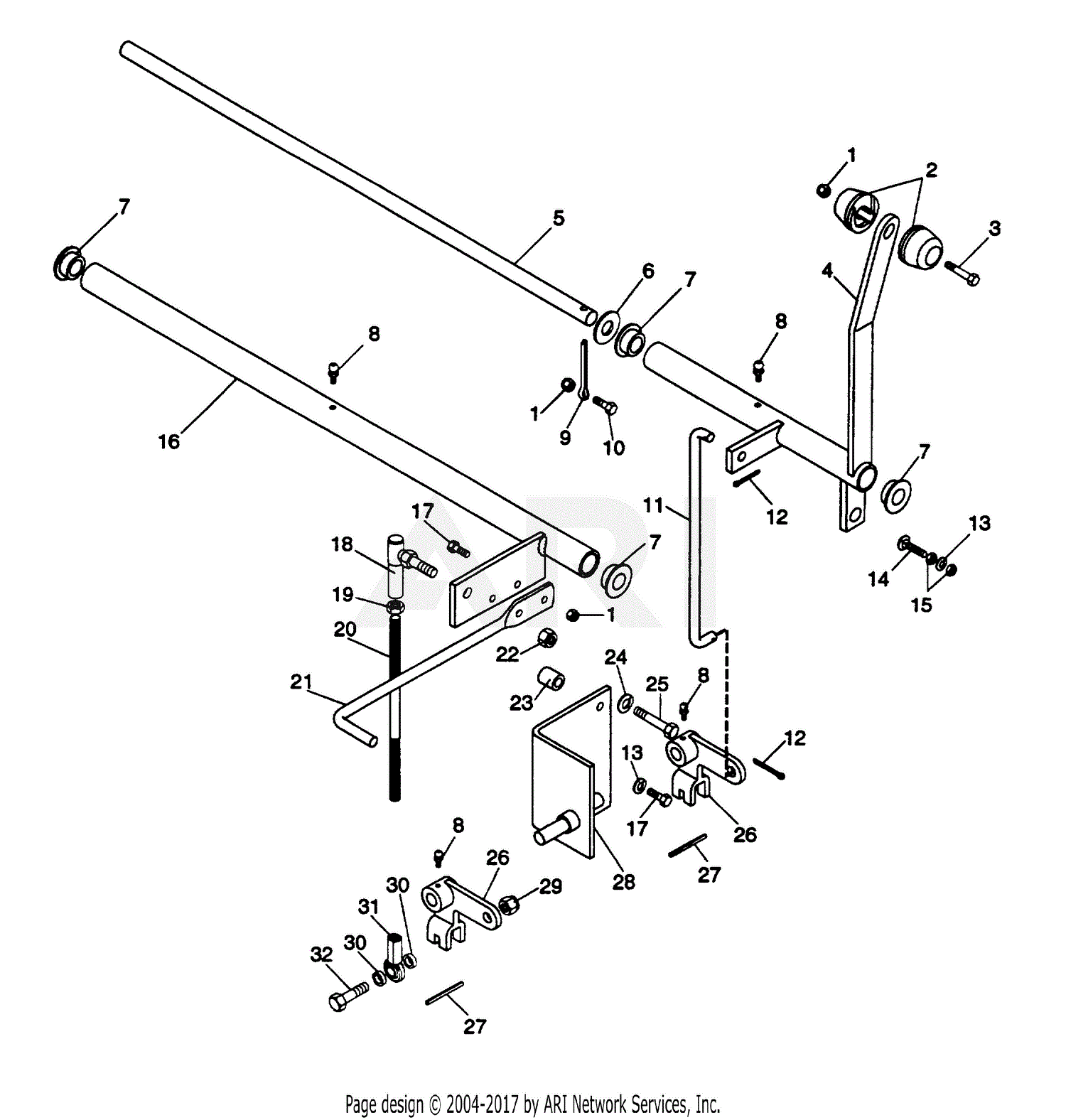 Gravely 989004 (000101 - ) PM400, 35hp Yanmar, Diff. Lock Parts Diagram ...