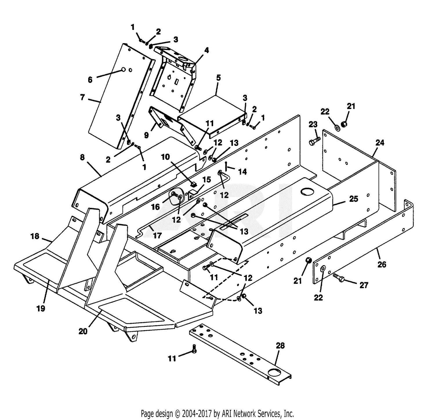 Gravely 52814 Promaster 400 22HP Diff. Lock Parts Diagram for MAIN FRAME