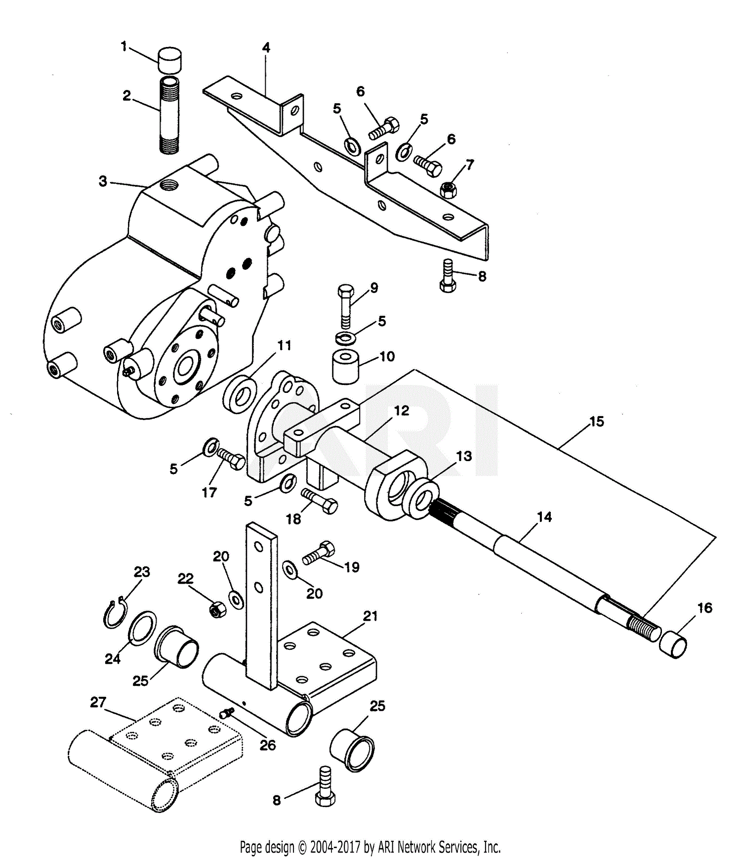 Gravely 989049 (000101 - ) PM400, 22hp Yanmar, Diff. Lock Parts Diagram