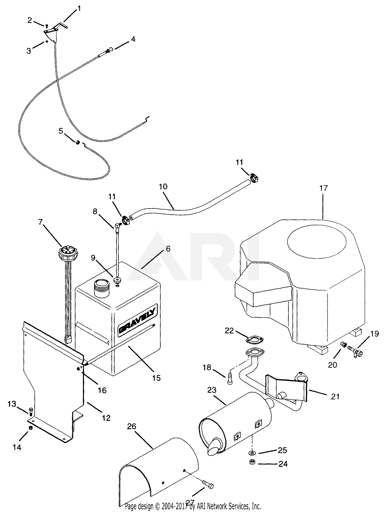 Gravely 990007 (000101 - ) PM300, 18hp Kohler Parts Diagram for FUEL ...