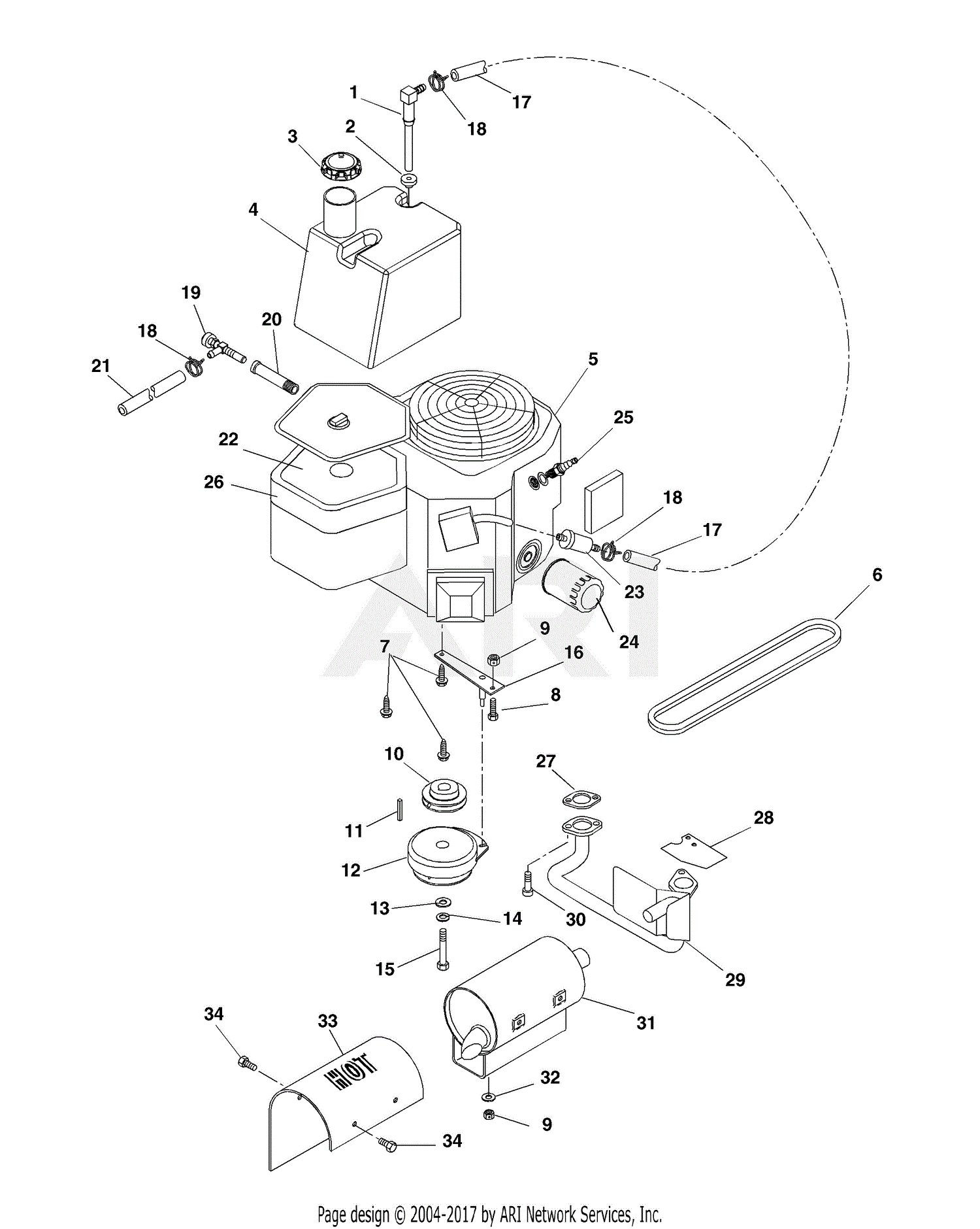 Gravely 990019 (000101 - ) PM310, 21hp B&S Parts Diagram for Engine ...