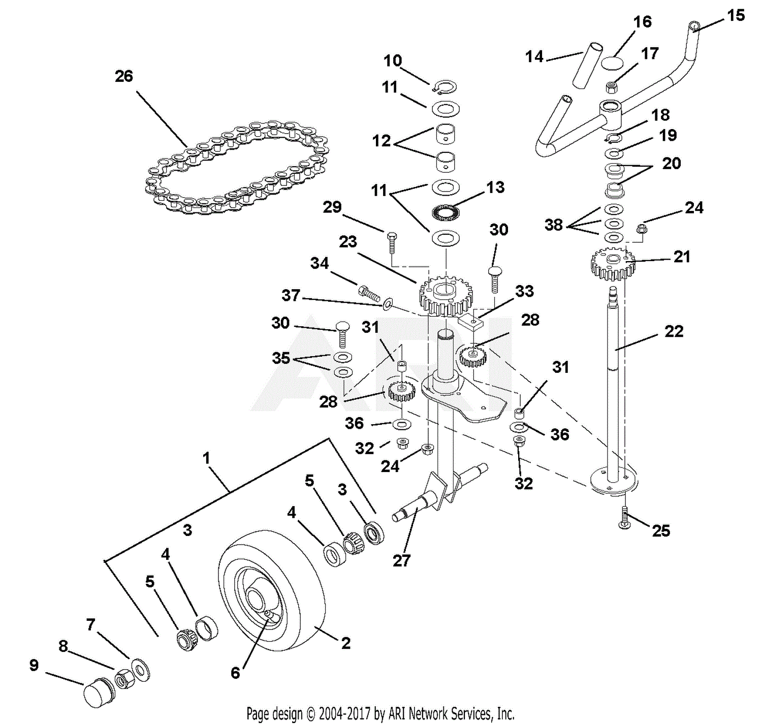 Gravely 990023 (002500 - ) PM 320 27hp Kawasaki Parts Diagram for ...