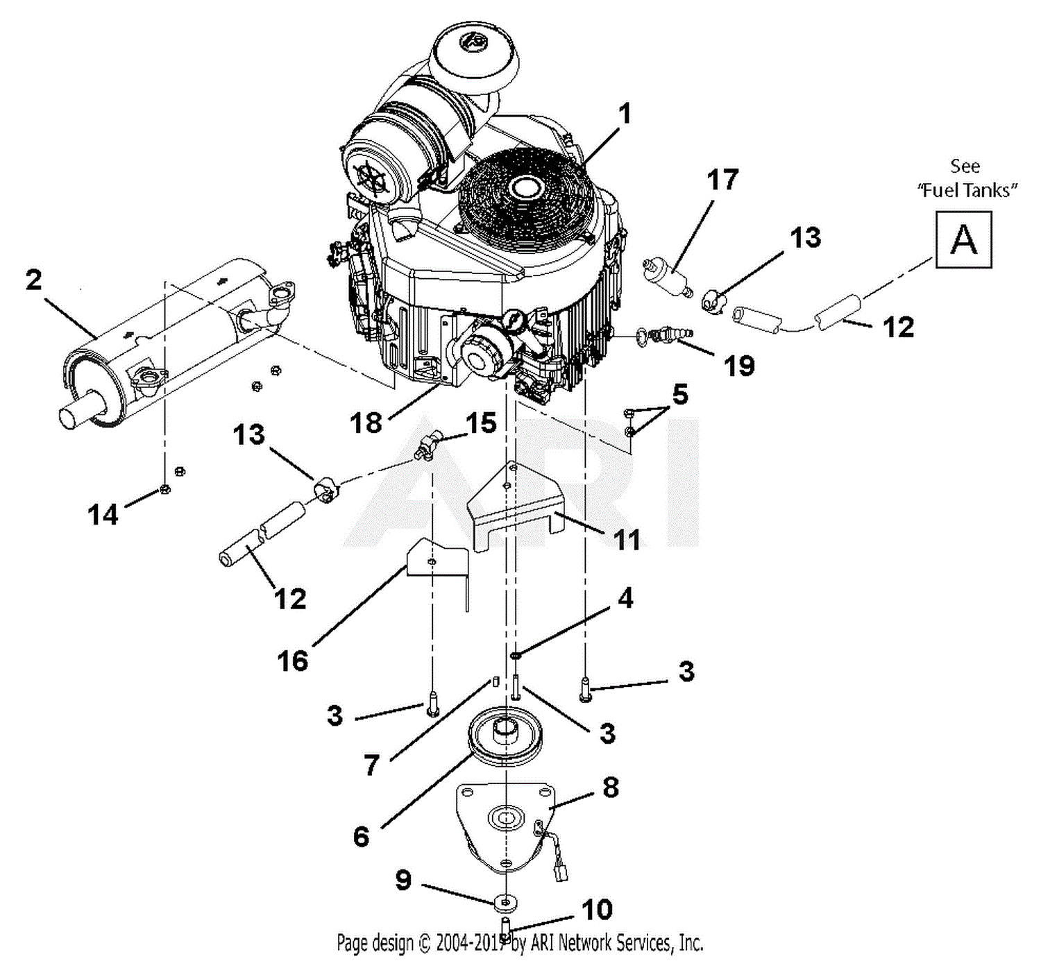 Gravely 991089 (000101- 019999) Compact-Pro 44 Parts Diagram for Engine