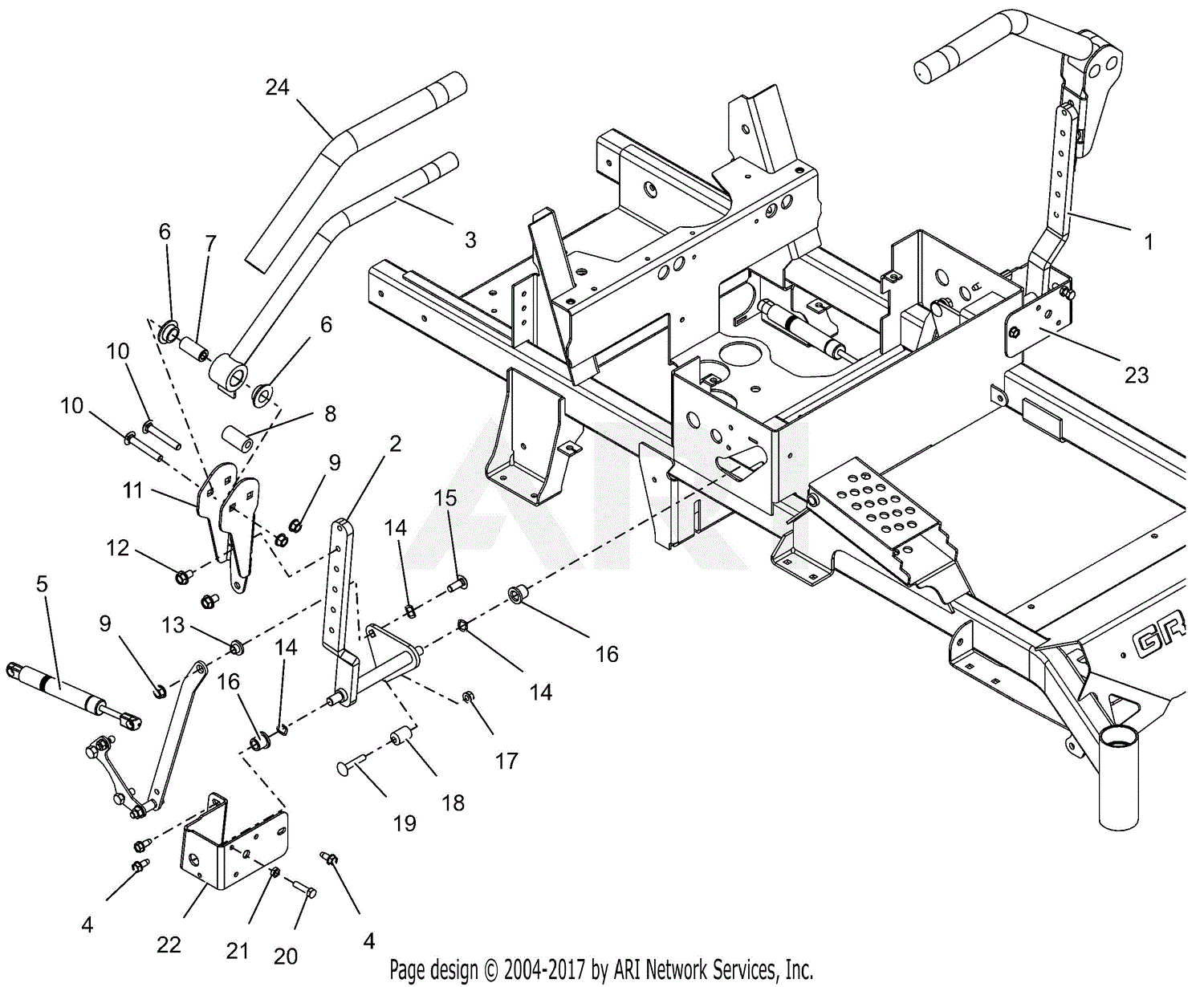 Gravely 991145 (000101 - ) Compact-Pro 44 Parts Diagram for Drive Controls