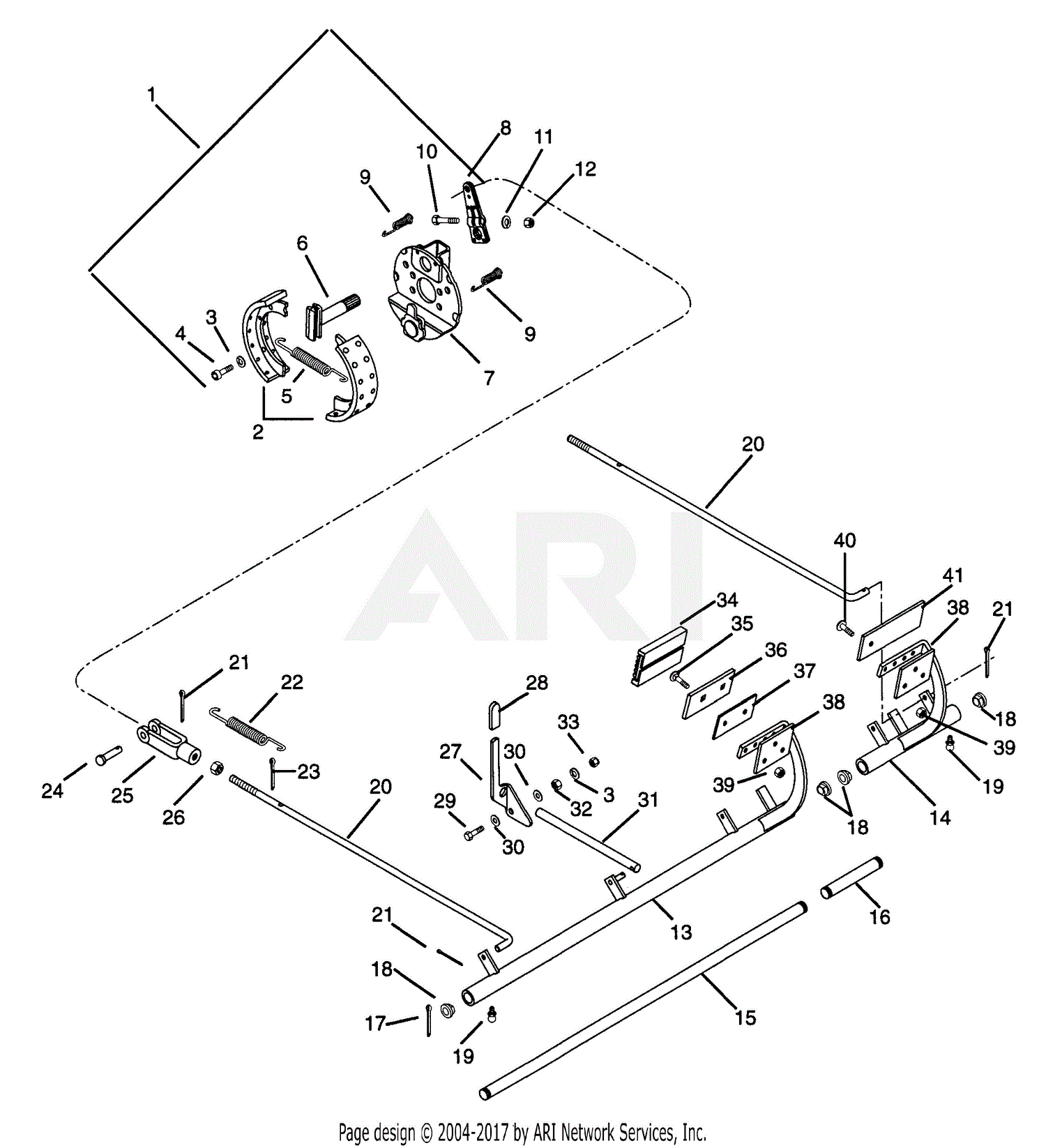 Gravely 990003 (000101 - ) PM-350 21 HP Kubota Parts Diagram for Brakes