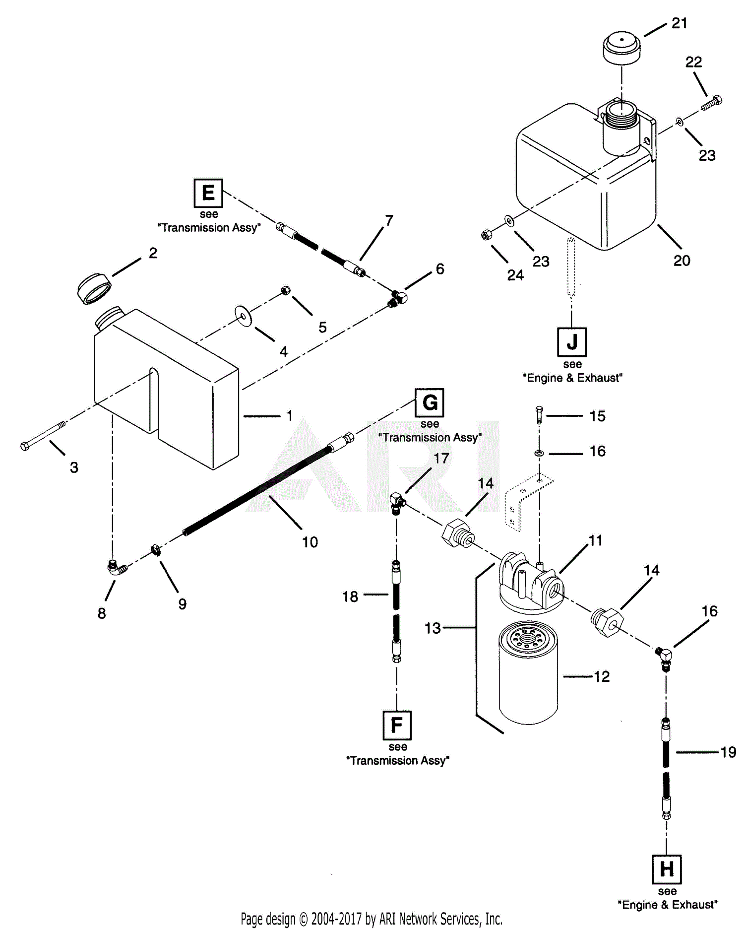 Gravely 990300 (000101 - ) Pm-350 21 Hp Kubota Parts Diagram For Filter 