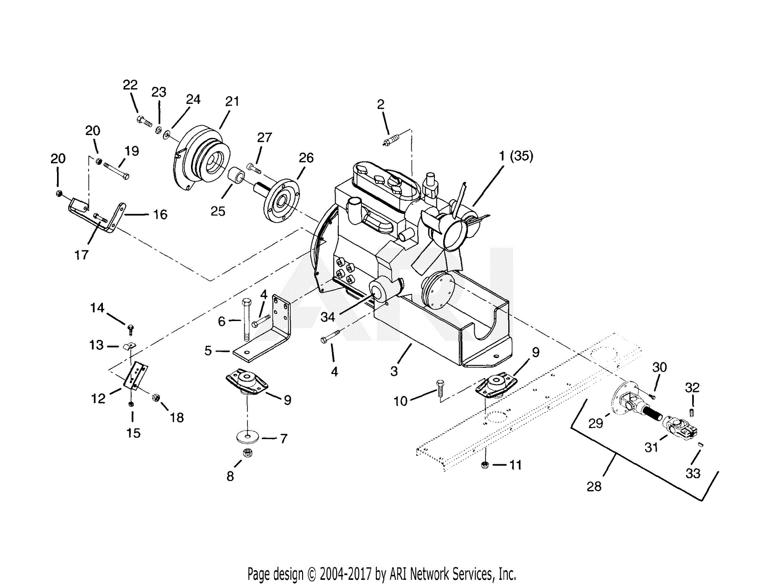 Gravely 990010 (000101 - ) PM360, 22hp Yanmar Parts Diagram for ENGINE