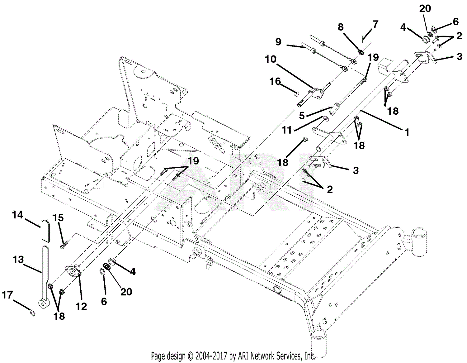 Gravely 991058 (000101 - ) PM 44Z Parts Diagram for Brakes And Linkage