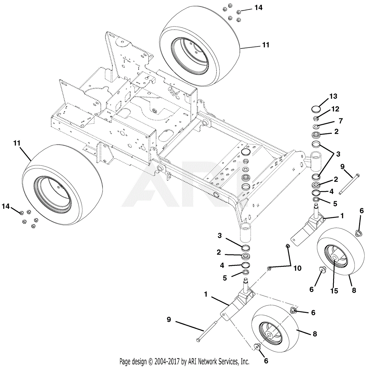 Gravely 991058 000101 PM 44Z Parts Diagram for Wheels