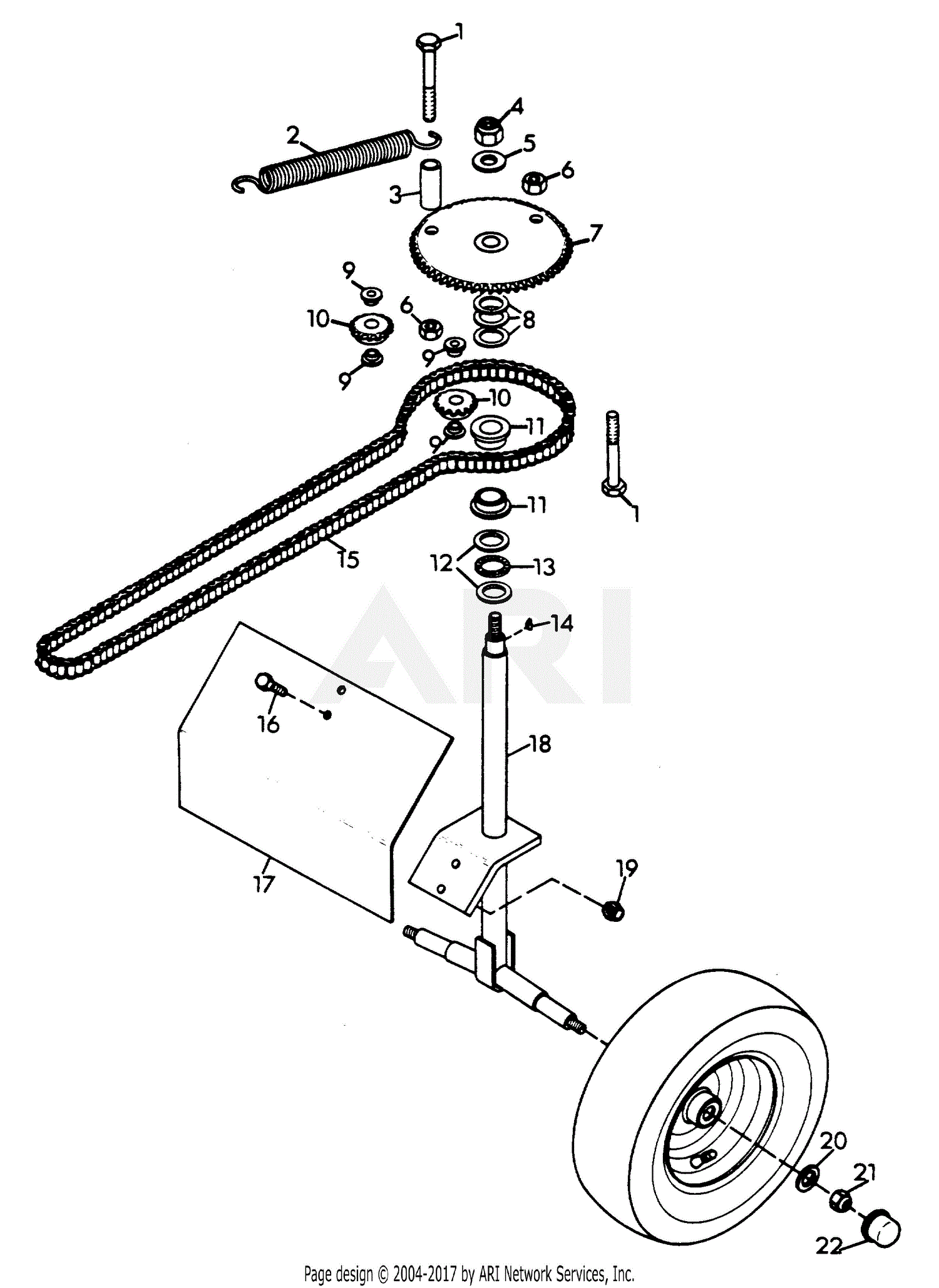 Gravely 989005 (000101 - ) PM50, 16hp, 4SP Parts Diagram for STEERING