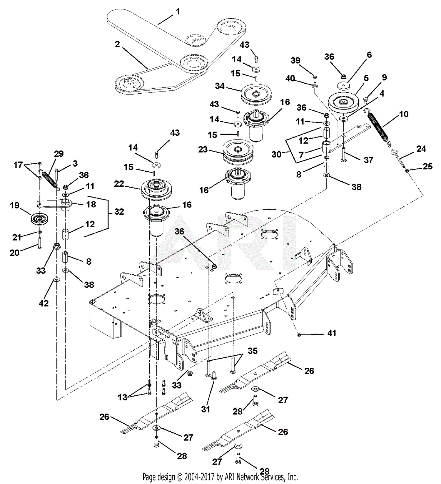 Gravely 991090 (030000 - 034999) ZT 44